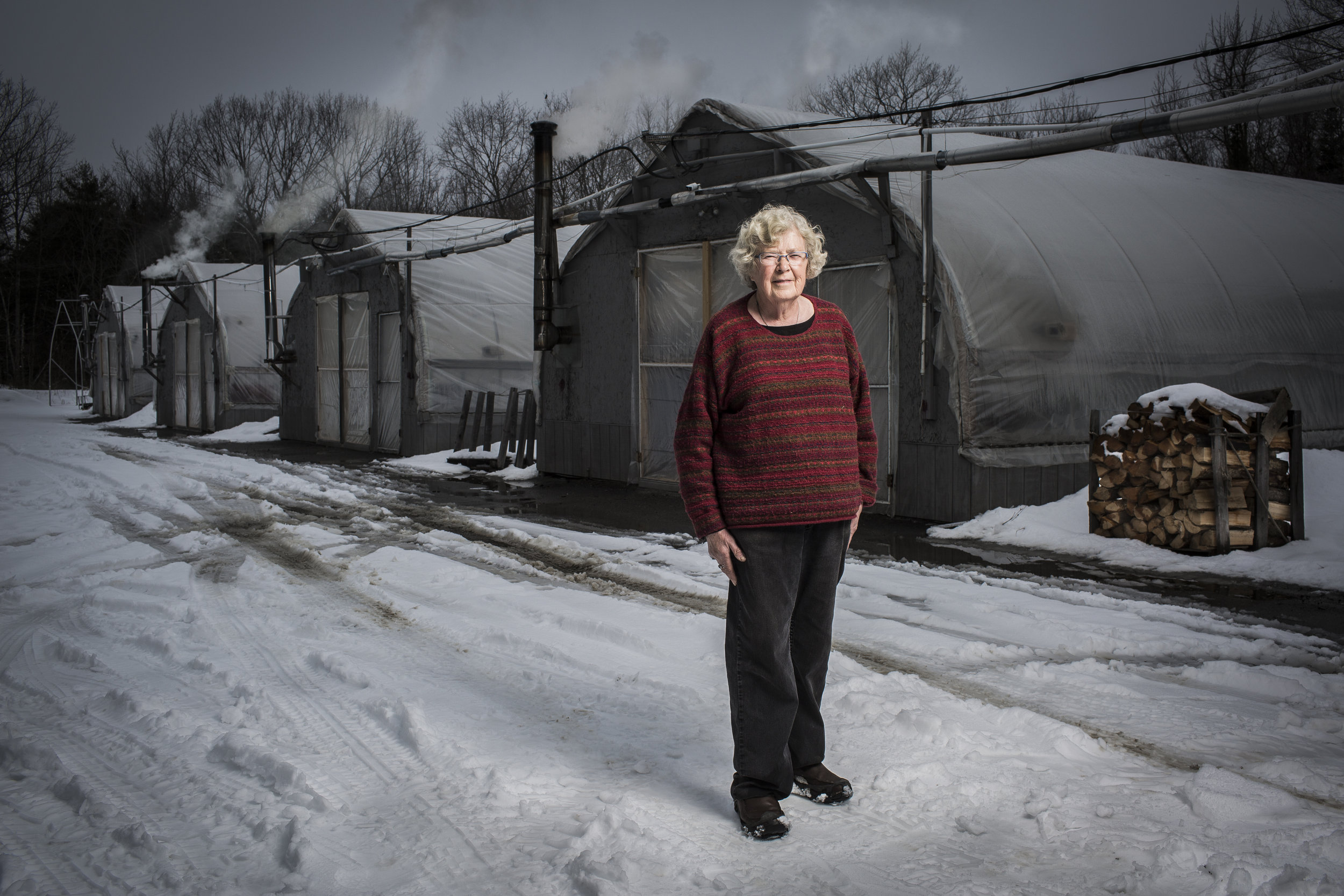  Beth Hutchings, 81, owner of Hutchings Greenhouse, in Eddington, Maine, is originally from Ireland, but has made Maine her home for 62 years. When Beth was younger she visited with her cousins in Belfast, Ireland, and sometimes visited the docks in 