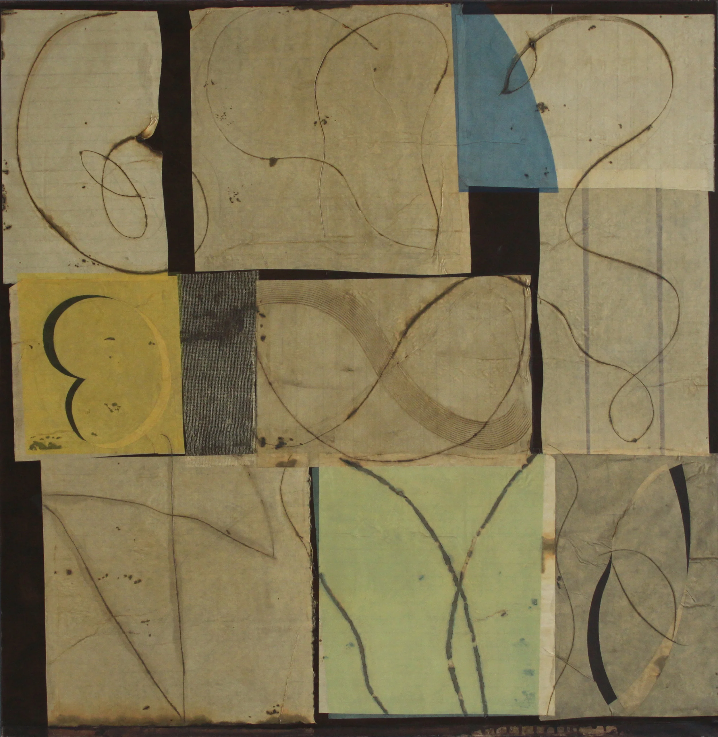  Epigram 4 65x64 inches 163x161 cm  oil, gel, rice paper on canvas  2020 