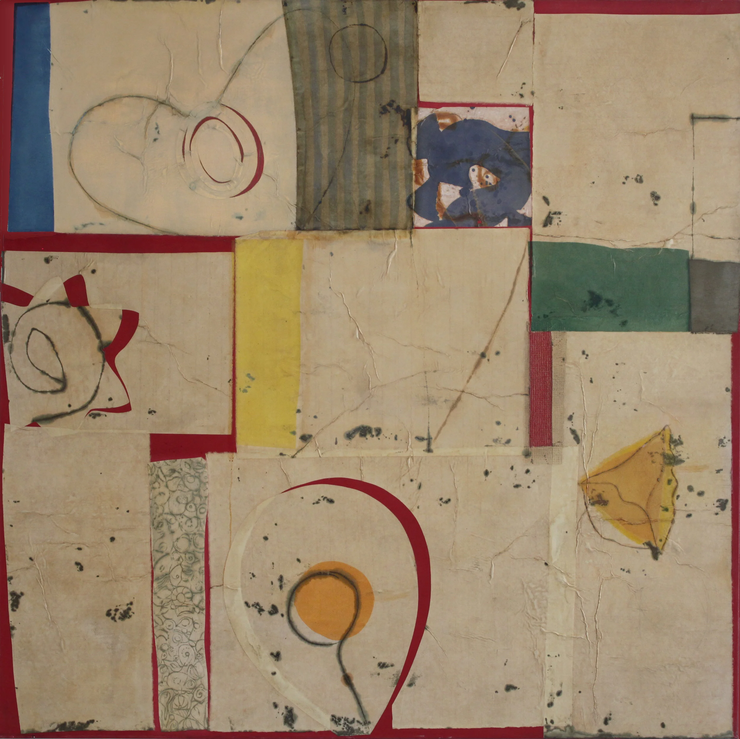  Epigram 32 68x68 inches, 170x170 cm oil, gel, rice paper on canvas  2023 