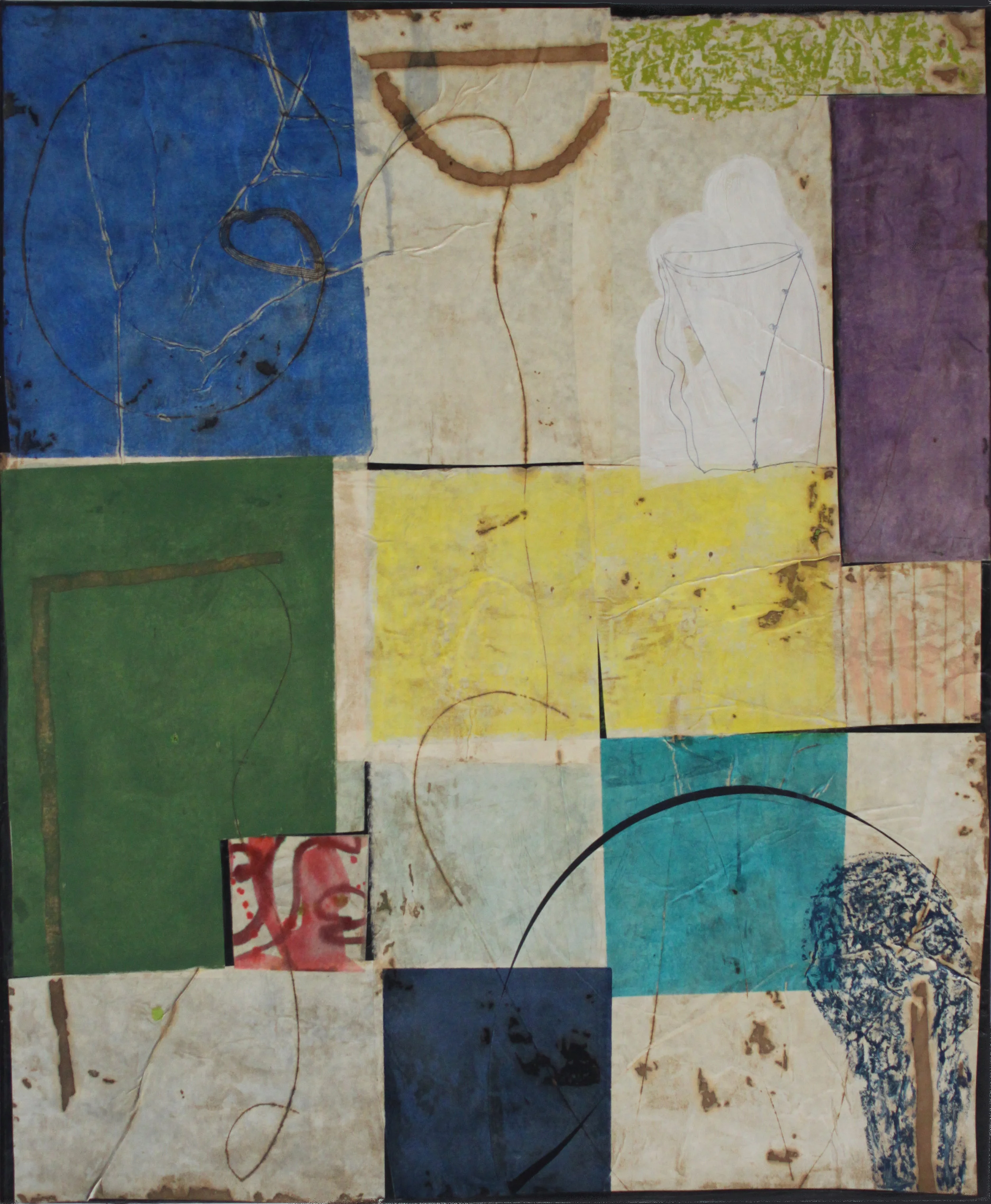  Epigram 82 58x48 inches, 145x120 cm oil, ink, gesso, rice paper on canvas 2023 