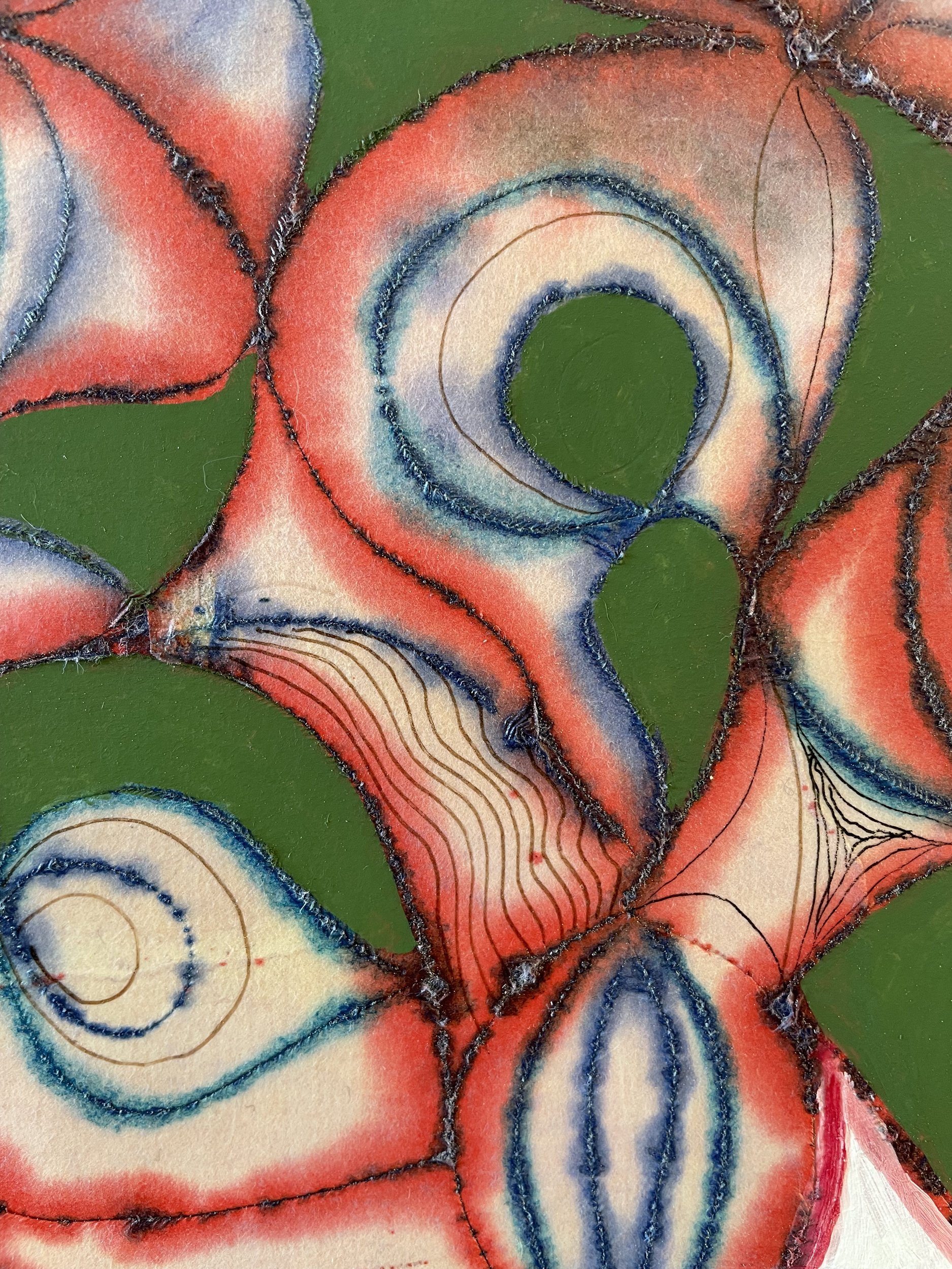  Rhizome 184 (detail) 20x25 inches, 50x63 cm oil, gesso on rice paper 2021 