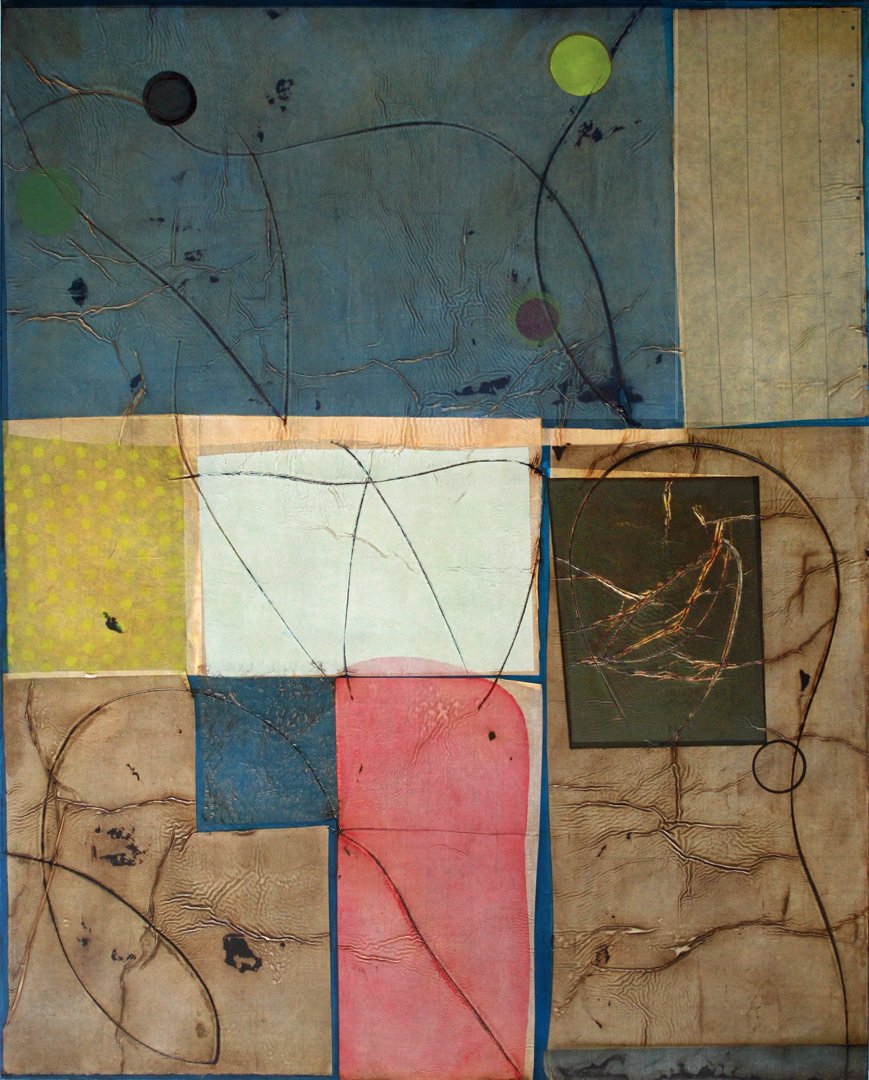   Subtracted Words 6  60x48 inches, 150×122 cm oil, gesso, rice paper on canvas  2025 