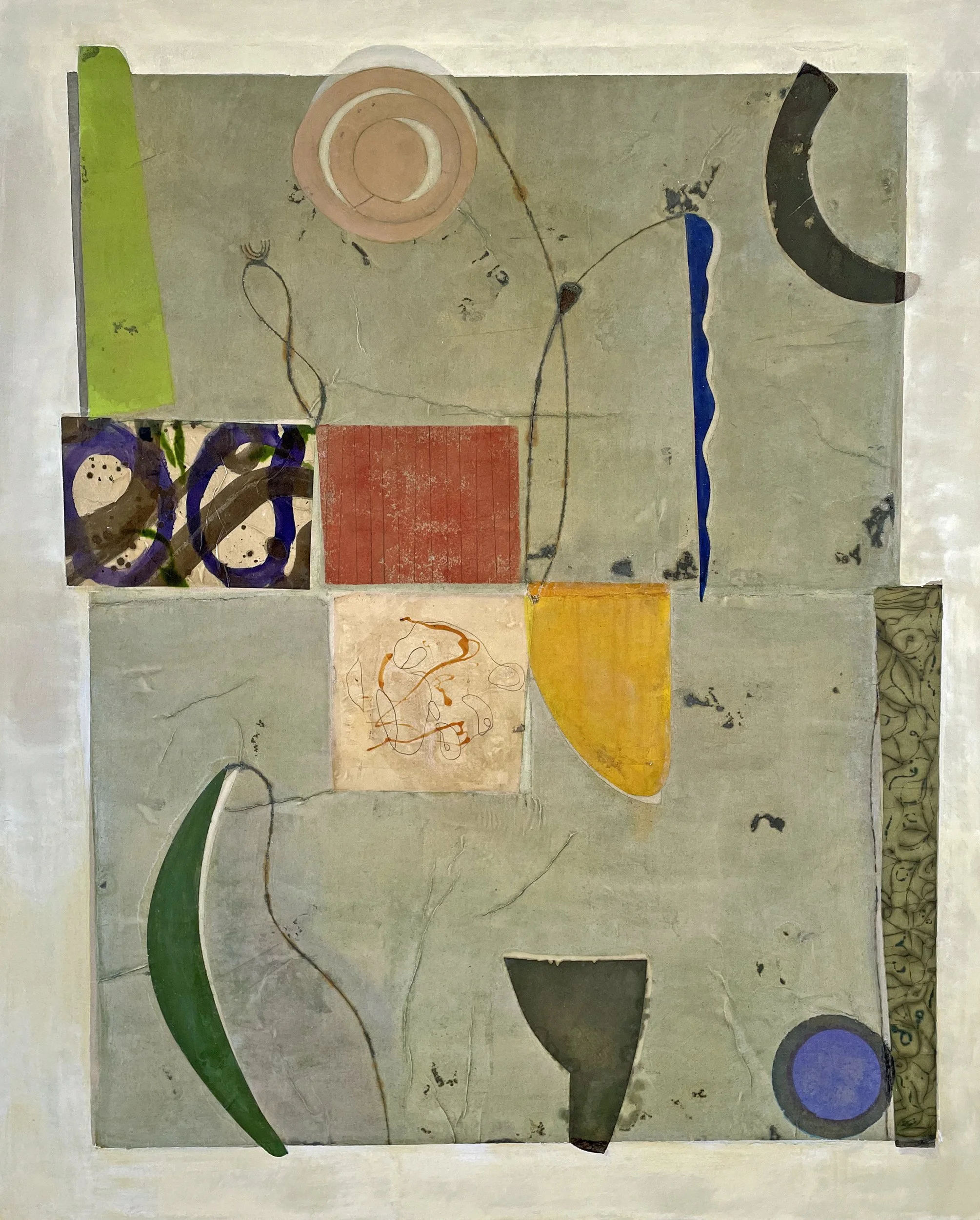  Epigram 60 58×48 inches 146×122 cm oil, ink, gesso, rice paper on canvas  2024 