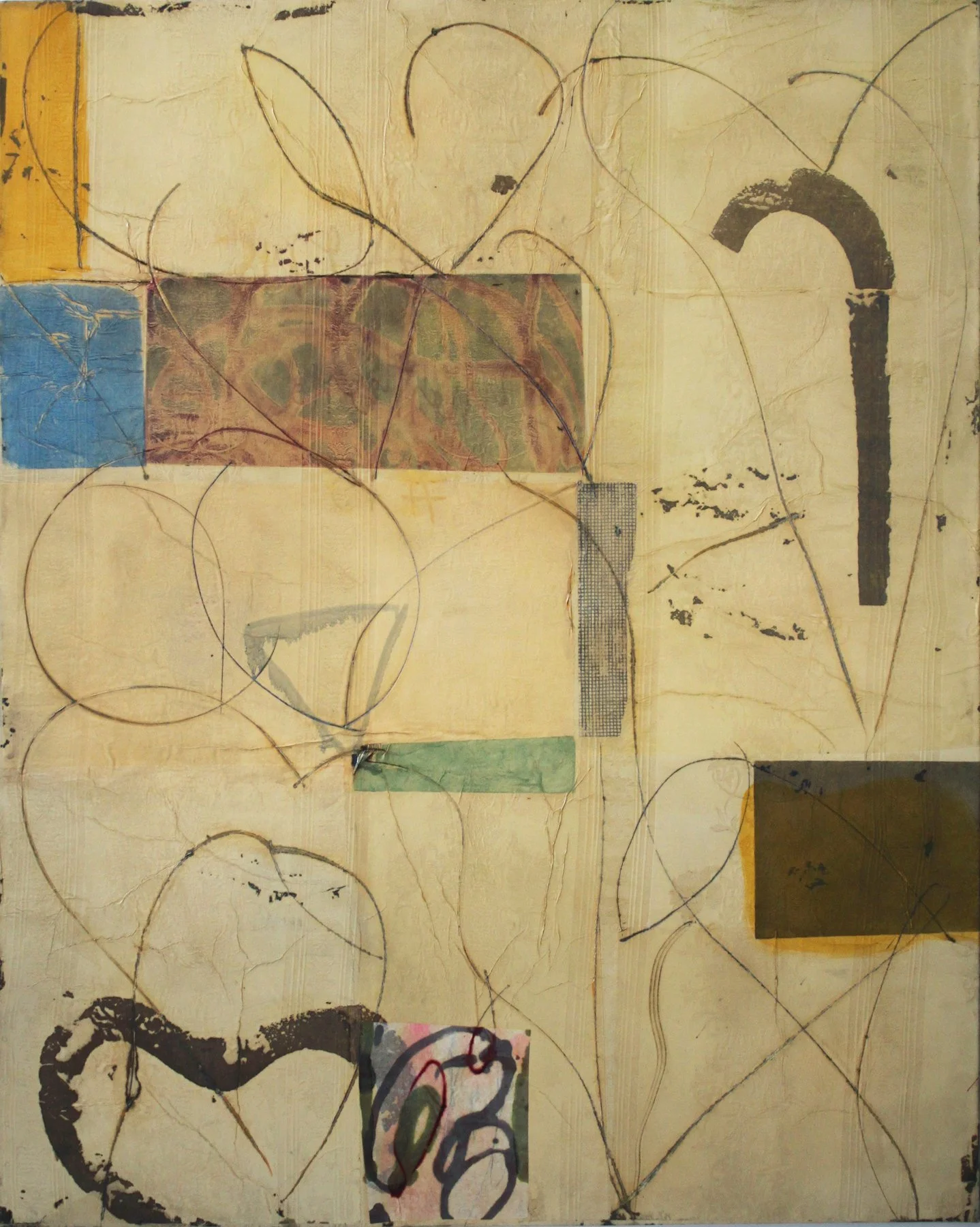  Synesthesia 15 60x48 inches 152x122 cm oil, ink, gesso, rice paper on fabric 2019 