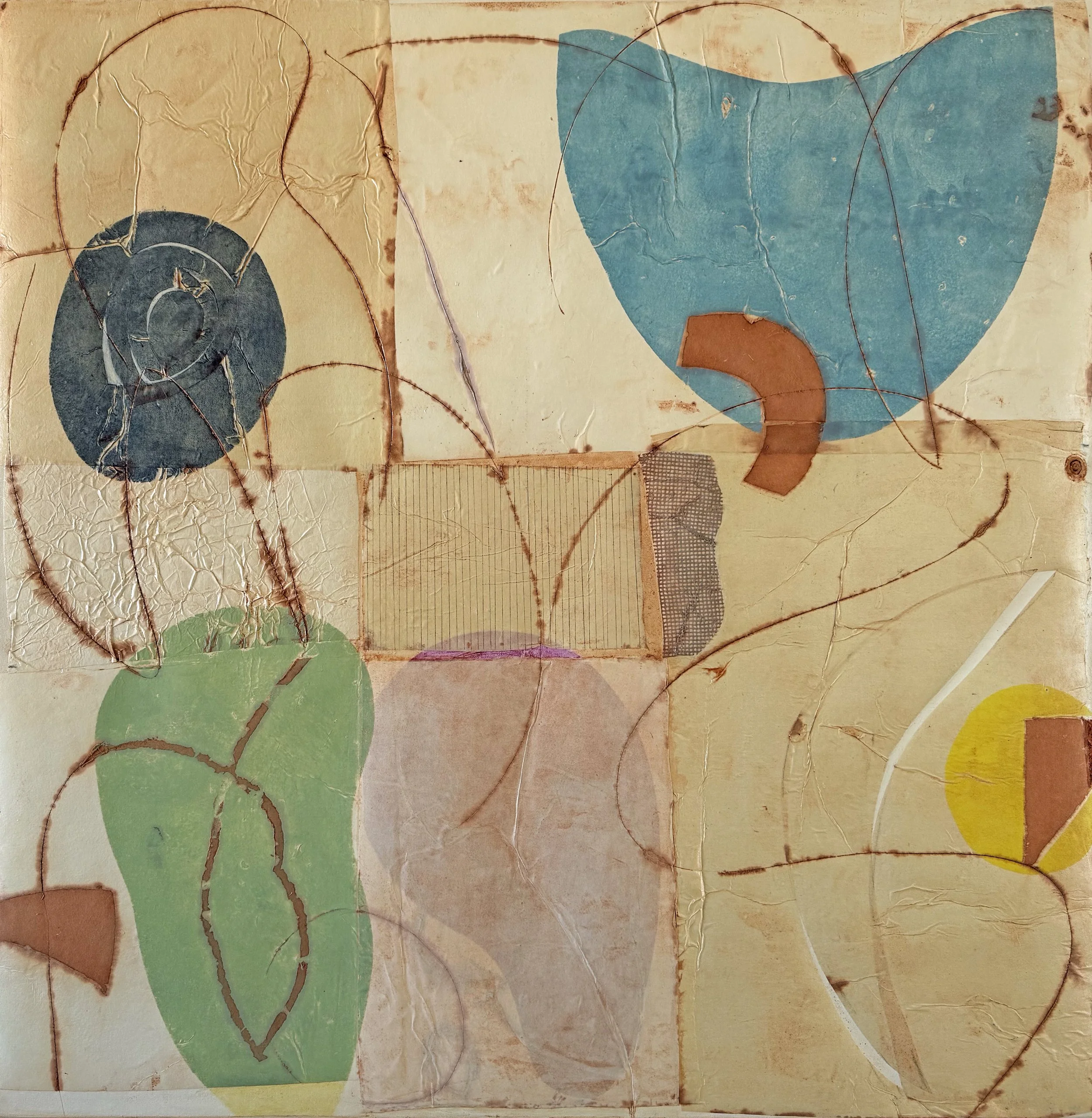  Epigram 25 48x48 inches 122x122 cm oil, gesso, rice paper on canvas 2026 
