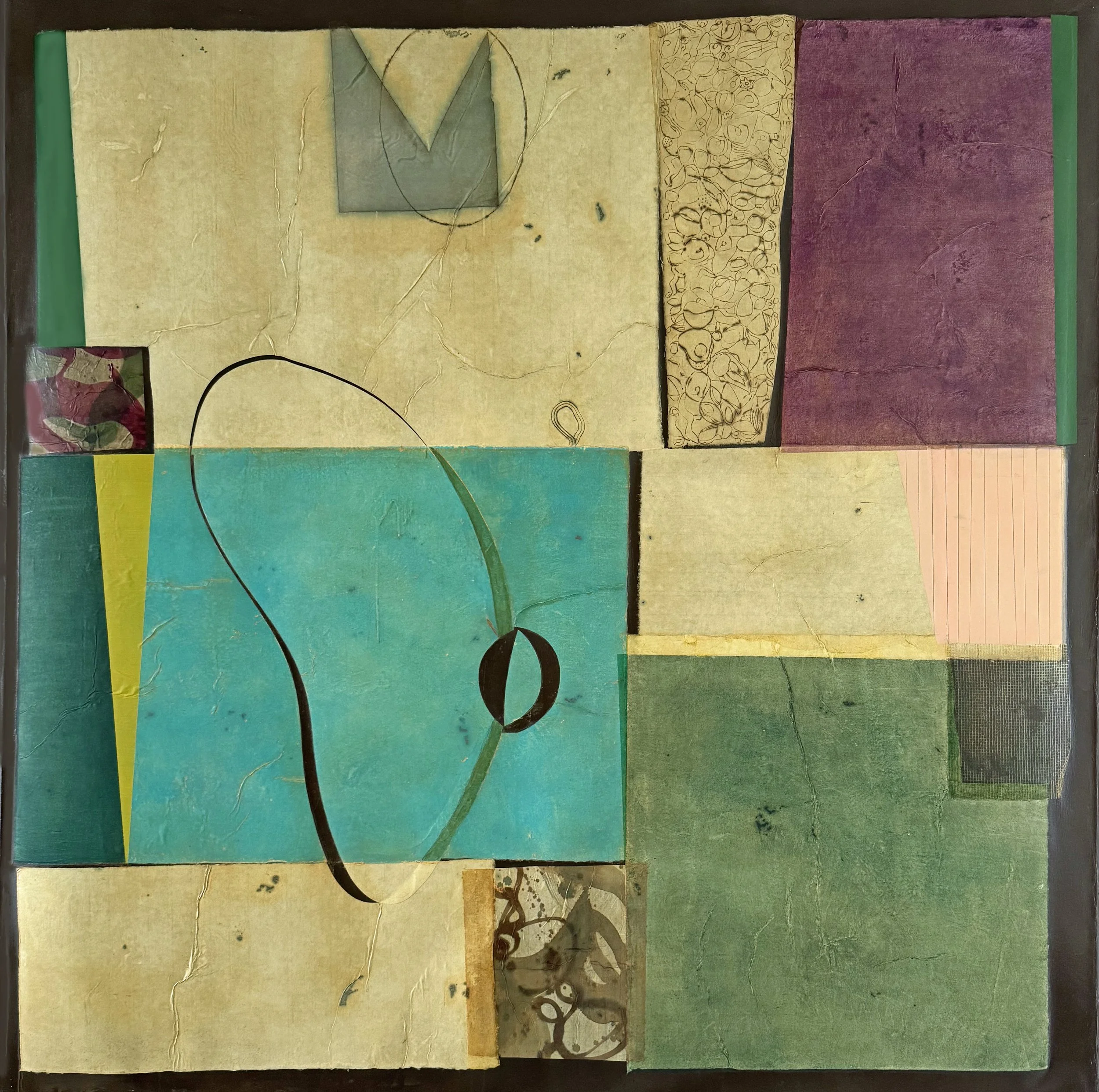  Epigram 37 68×68 inches, 173×173 cm oil, ink, gesso, rice paper on canvas 2026 