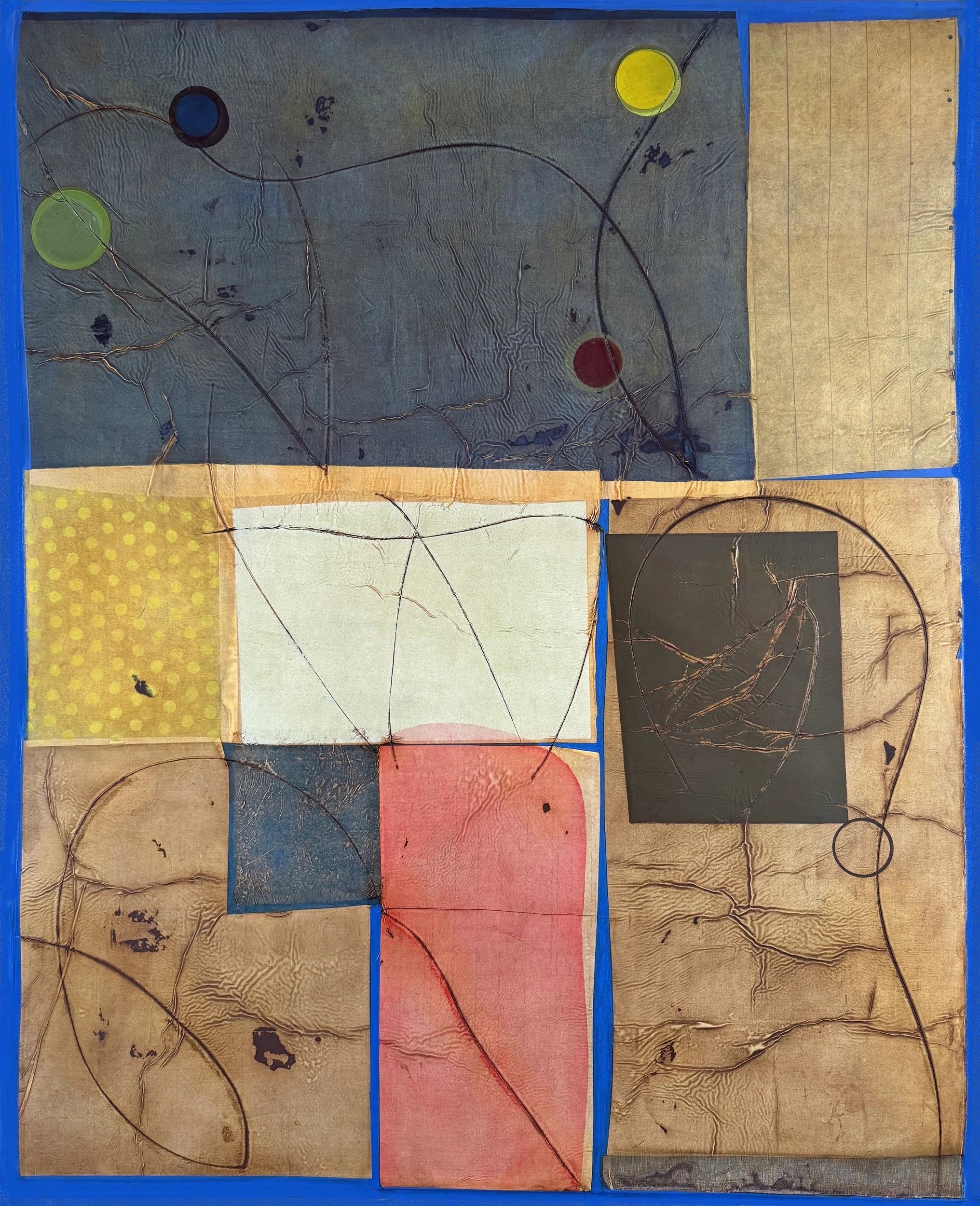  Epigram 66 60×48 inches, 150×122 cm oil, gesso, rice paper on canvas 2025 