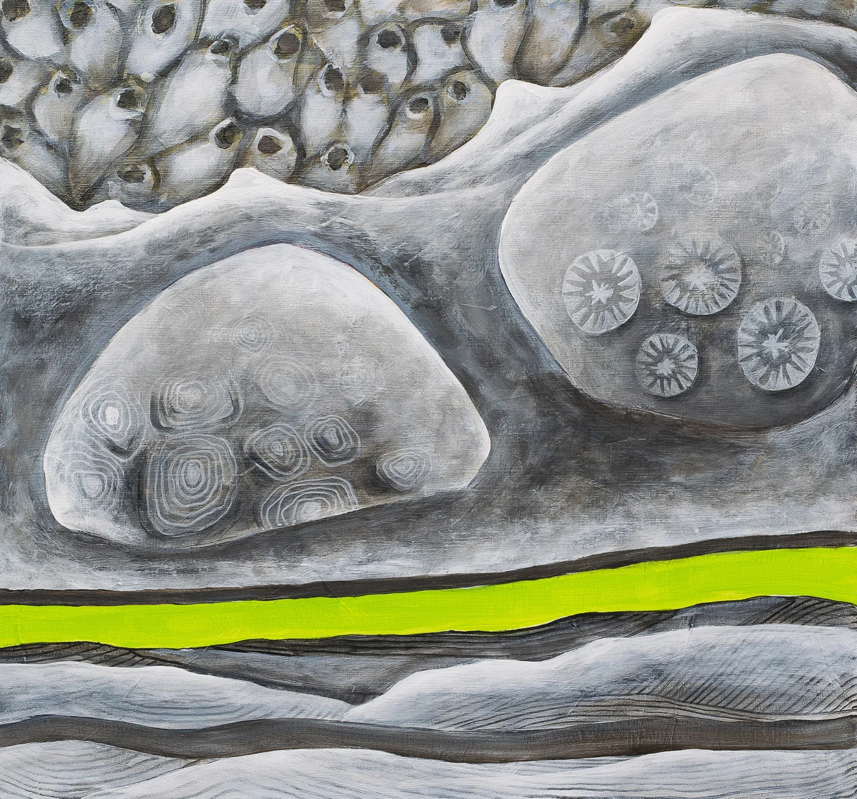 DROPSTONE - acrylic on canvas 26"x28"