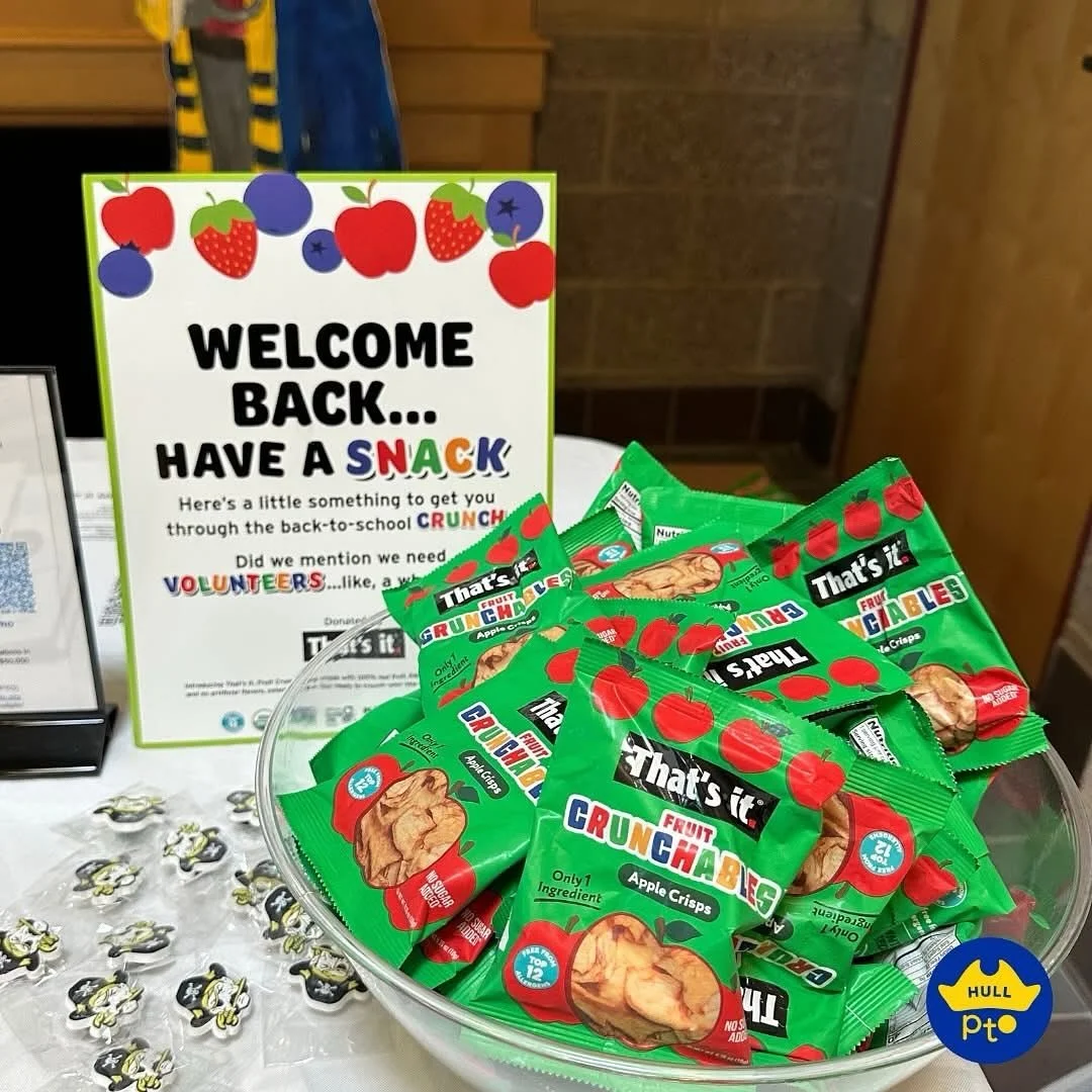 Thank you to everyone who stopped by the PTO table at last night&rsquo;s Jacobs School Open House! 🎉

Hull PTO was lucky enough to be selected as a winner in @ptotoday raffle and received FREE That&rsquo;s It Fruit Crunchable Snacks! 🍏🍓

We had so