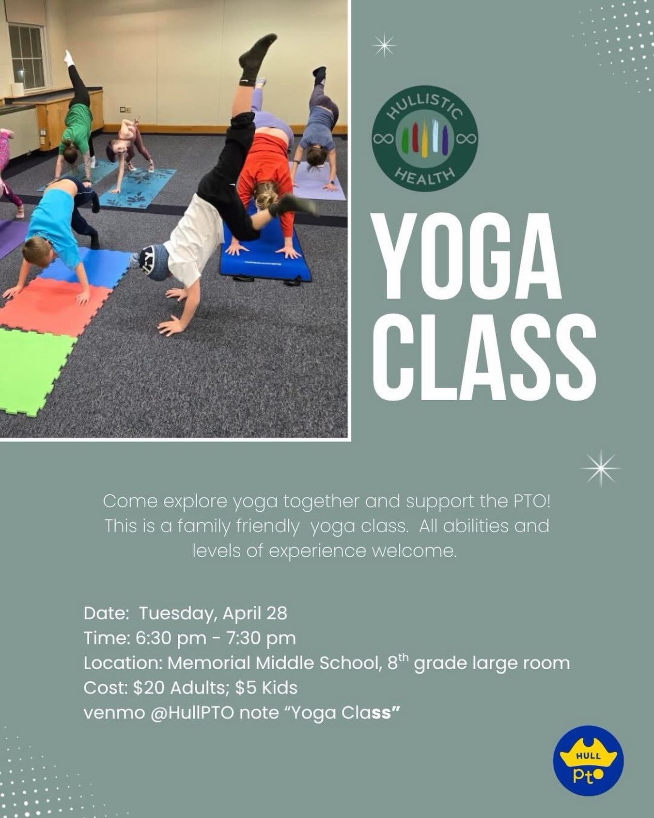 🧘&zwj;♀️ Community Yoga Night 🧘&zwj;♂️

Join us on April 28th for a relaxing and fun yoga session with Meghan Sylvester from Hullistic Health.

This is a great chance to unwind, move your body, and connect with others in our community.

Details:
&b