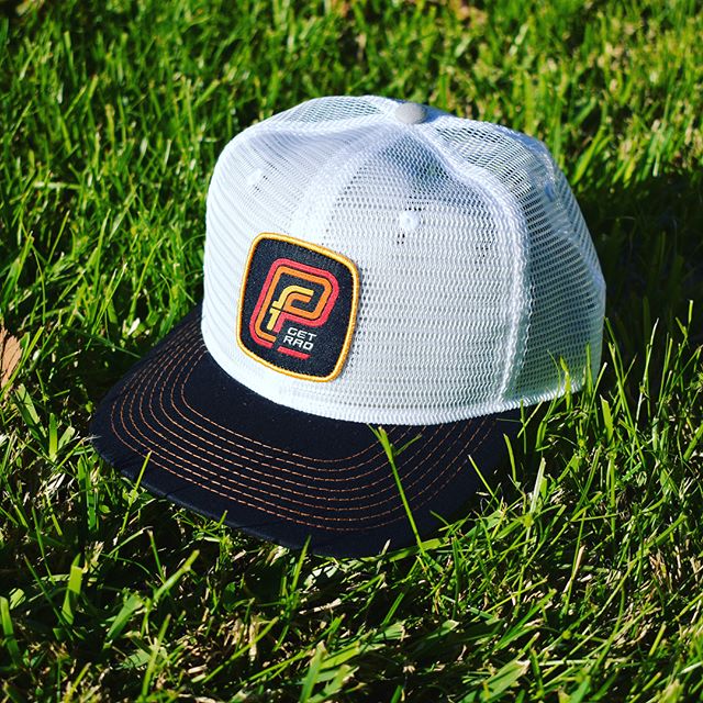 The PF Classic. Full mesh #truckerhat with semi curved bill, and PF #getrad #patch. 
Use code TRUCKYEAH for free shipping. 
#truckerhat #snapback #ironman #cycling #skateboarding #surfing #stoked