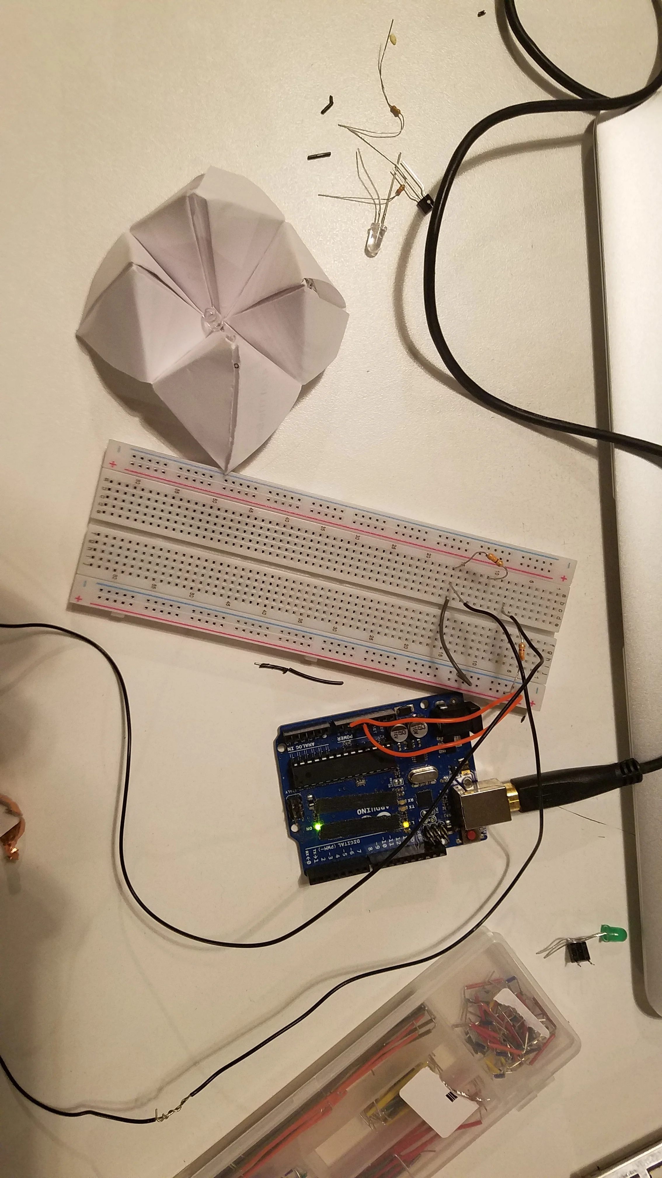 photo of the circuit setup being created.