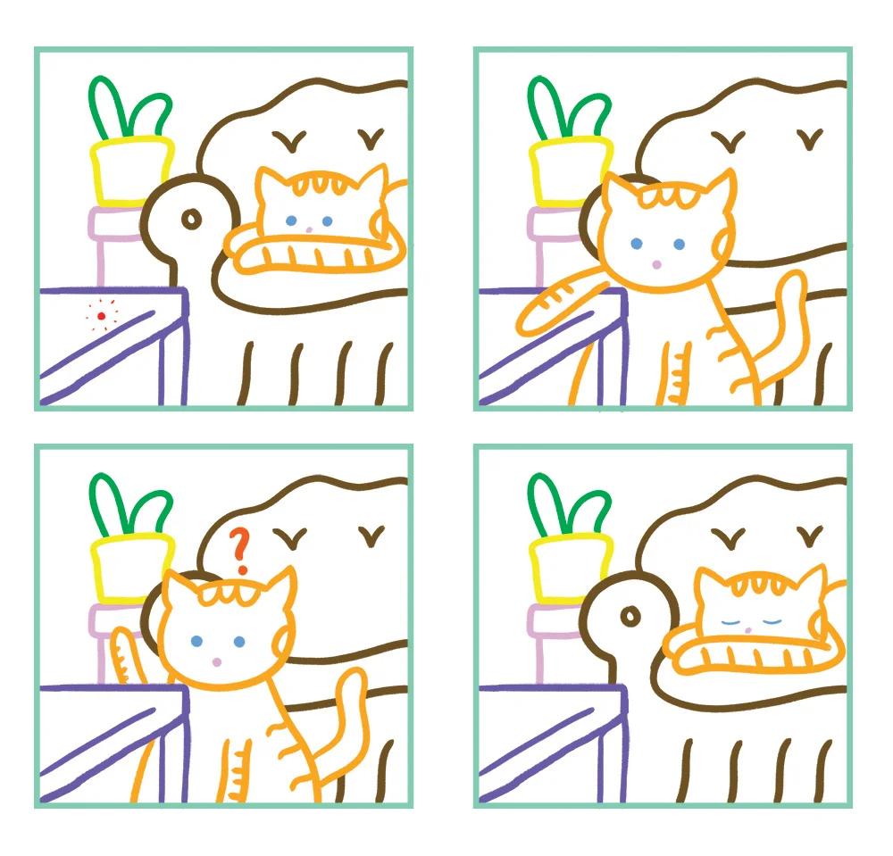 Story in 4 Panels. Illustration Design. Adobe Photoshop. 2018. Instructor: Melanie Marder Parks