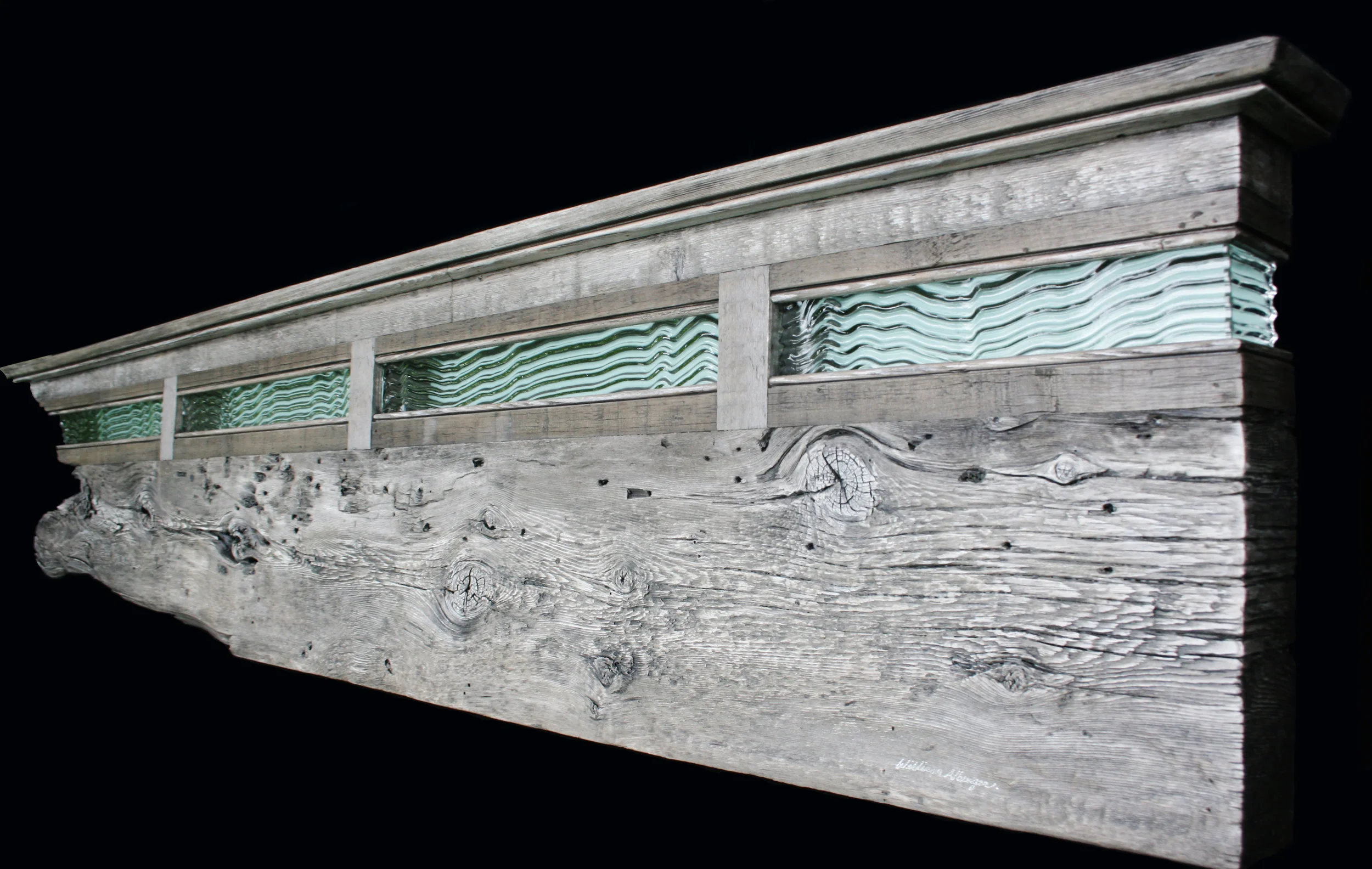 “Whale Skin“ headboard/mental/shelf wall eco-sculpture 