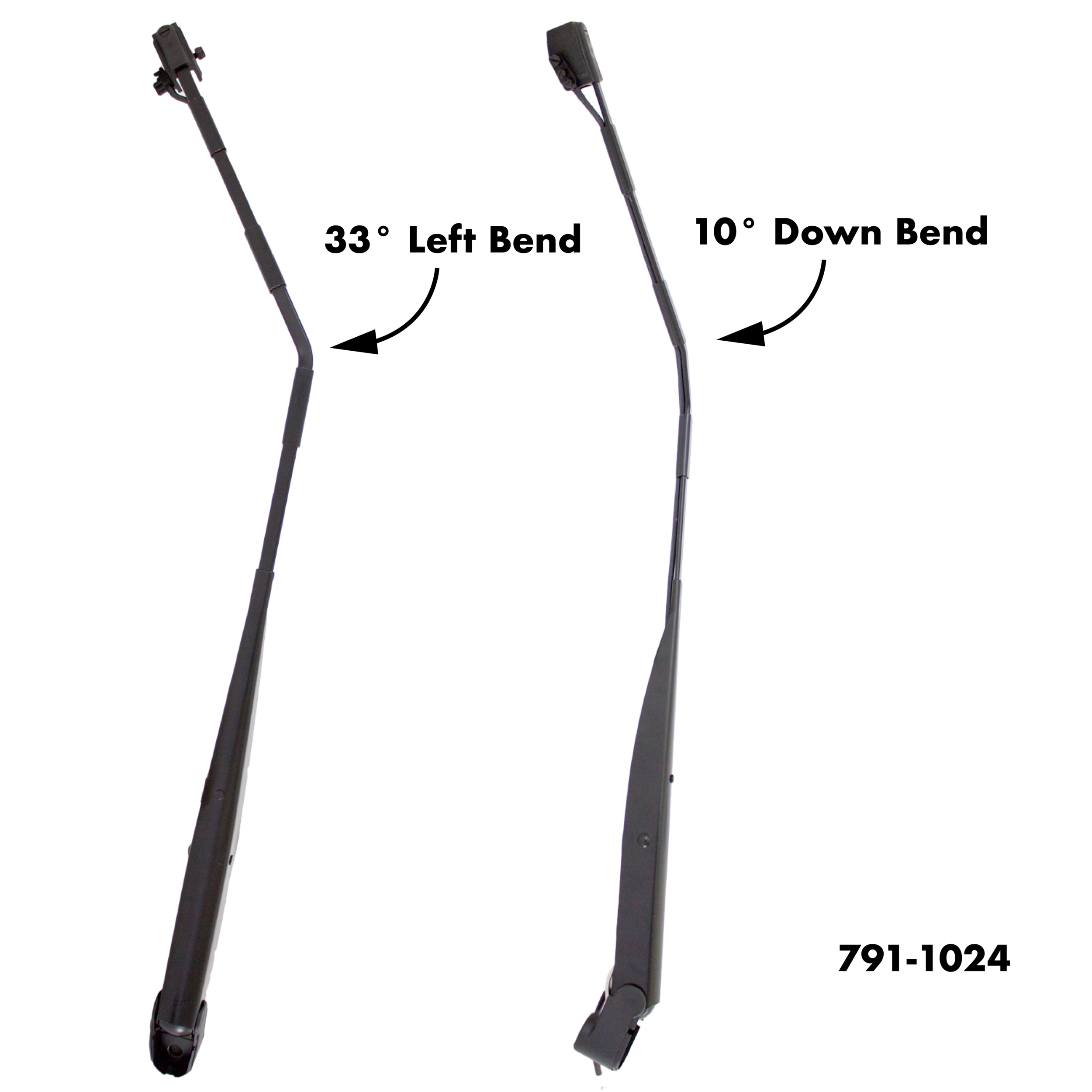 Commercial Duty Radial RV Wiper Arm, Wet, Tapered Knurl Interface — AM