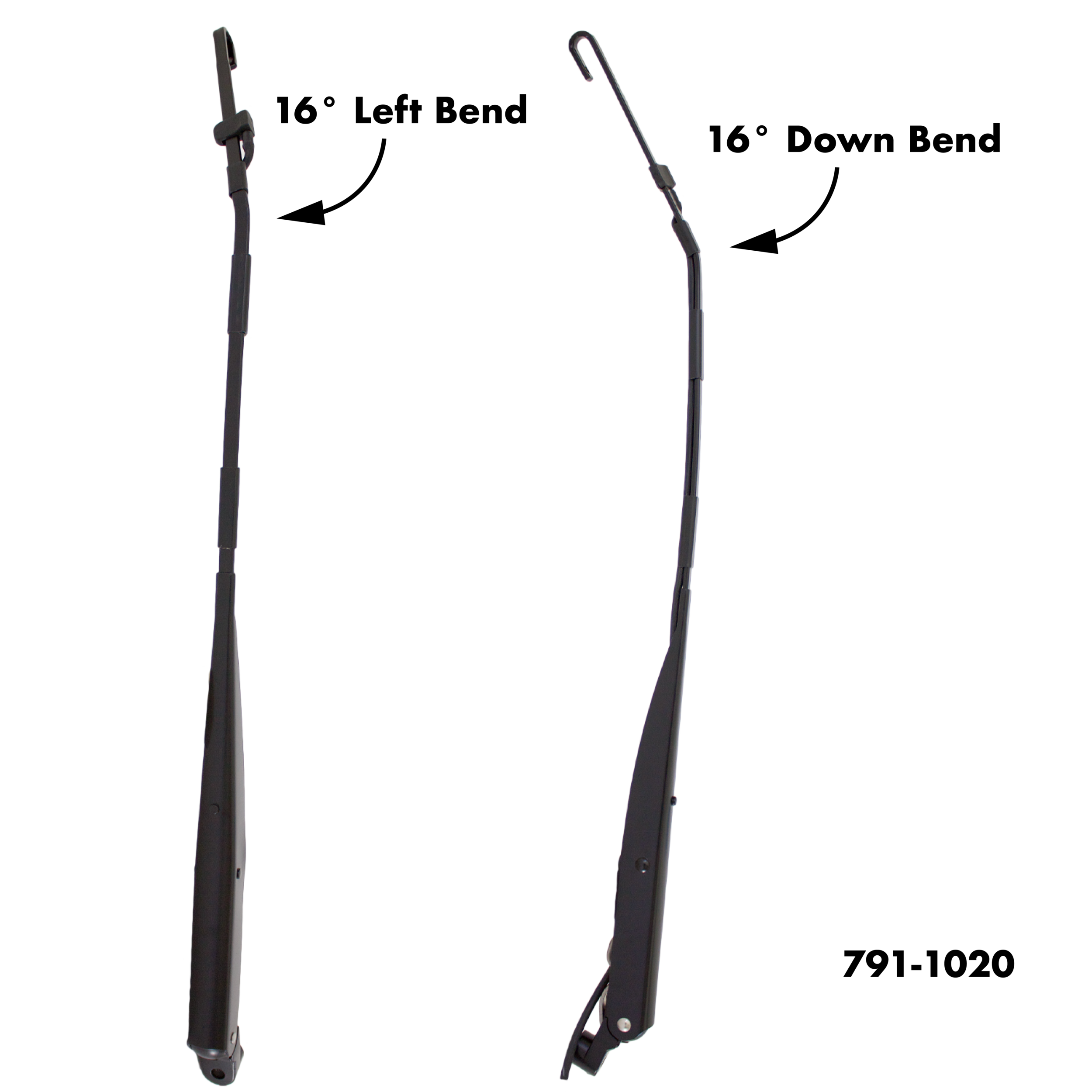 Commercial Duty Radial RV Wiper Arm, Wet, Tapered Knurl Interface — AM