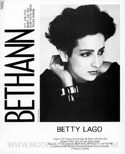 Betty Lago, Bethann Mgmt. Comp Card