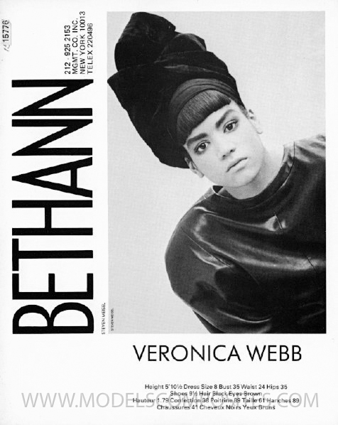 Veronica Webb, Bethann Mgmt. Comp Card