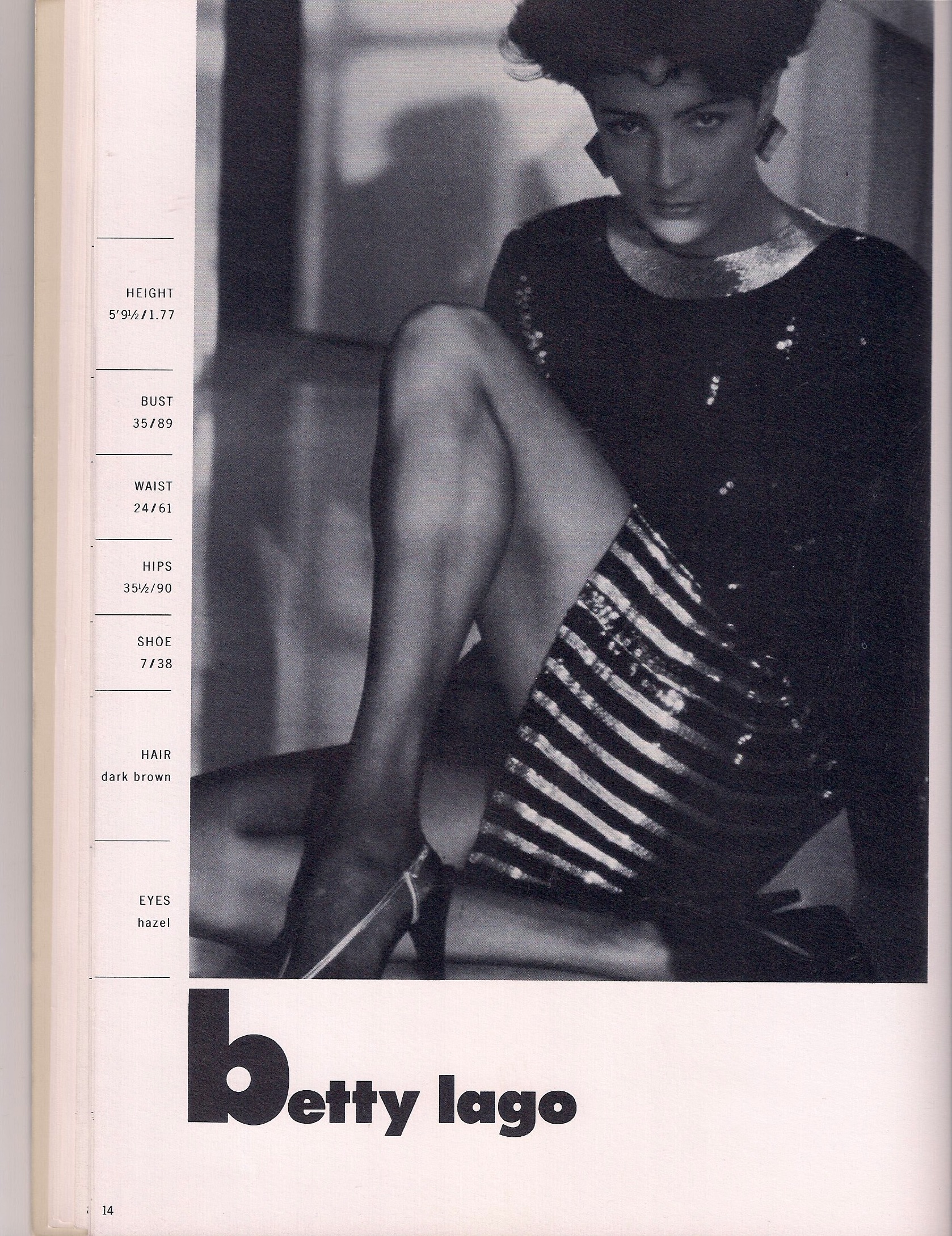 Betty Lago, Bethann Mgmt. Agency Book, 1986