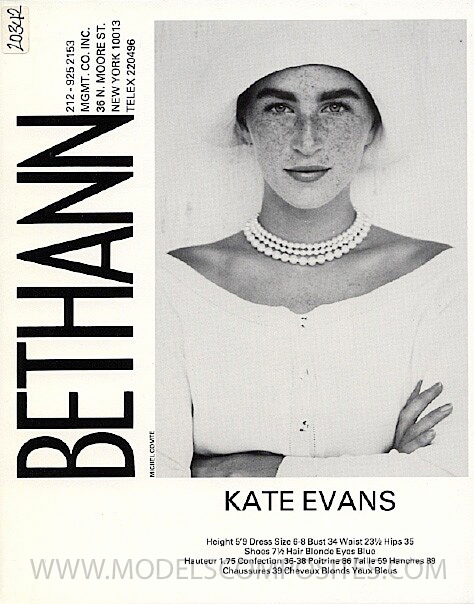 Kate Evans, Bethann Mgmt. Comp Card