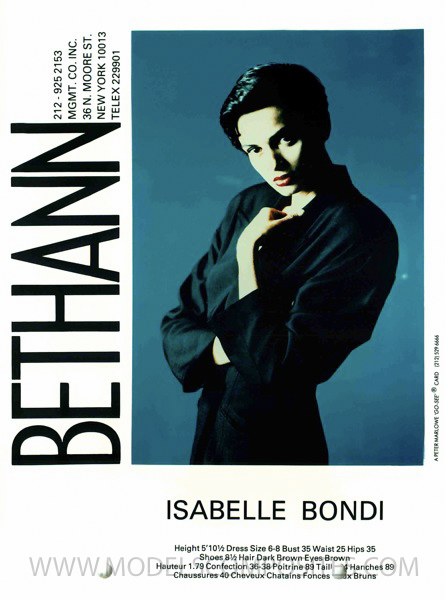Isabelle Bondi, Bethann Mgmt. Comp Card