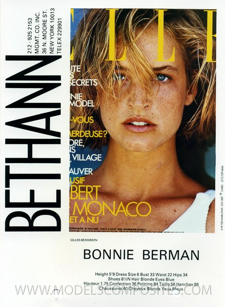 Bonnie Berman, Bethann Mgmt. Comp Card