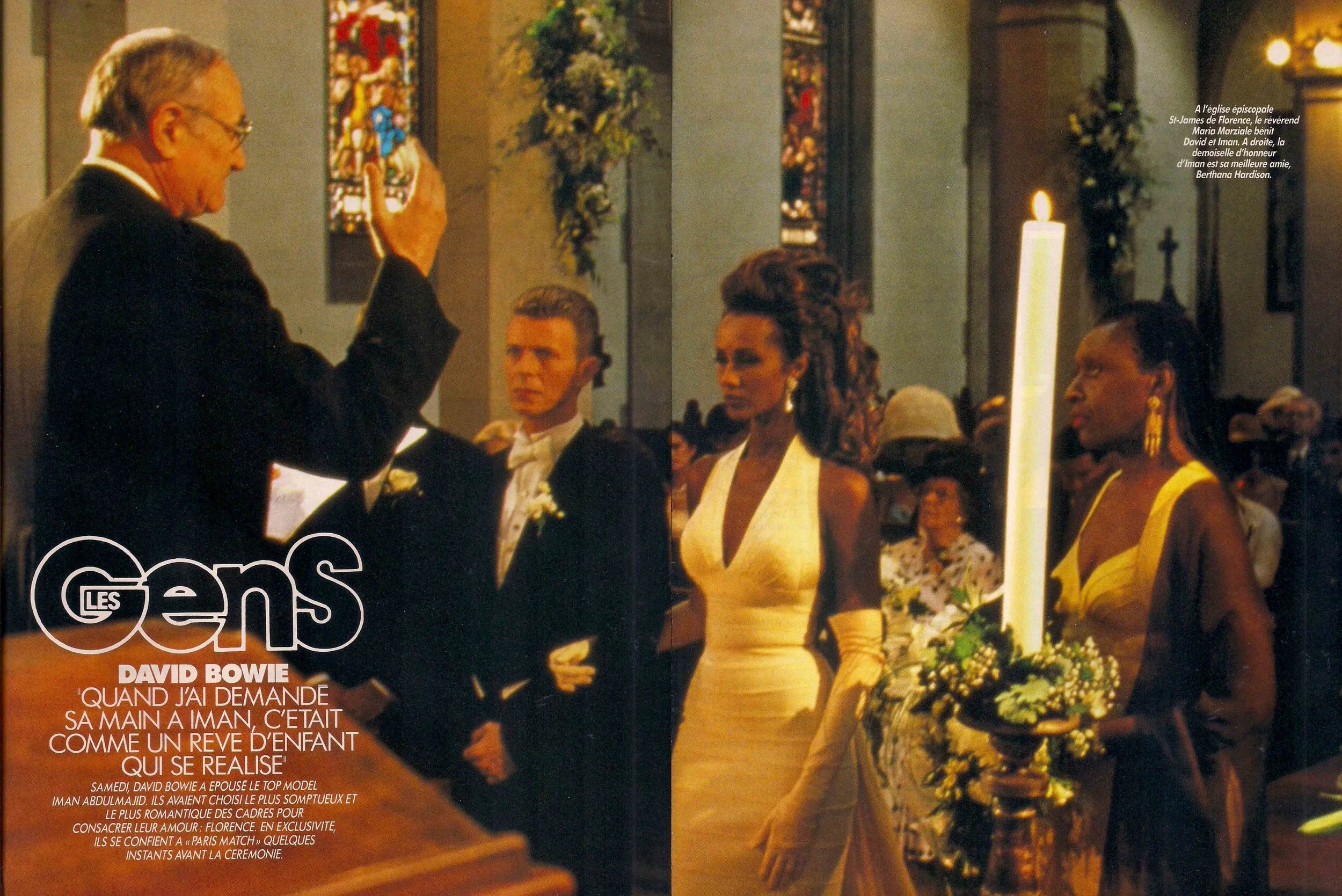 Maid of Honor at Iman + David Bowie's Wedding, June 1992