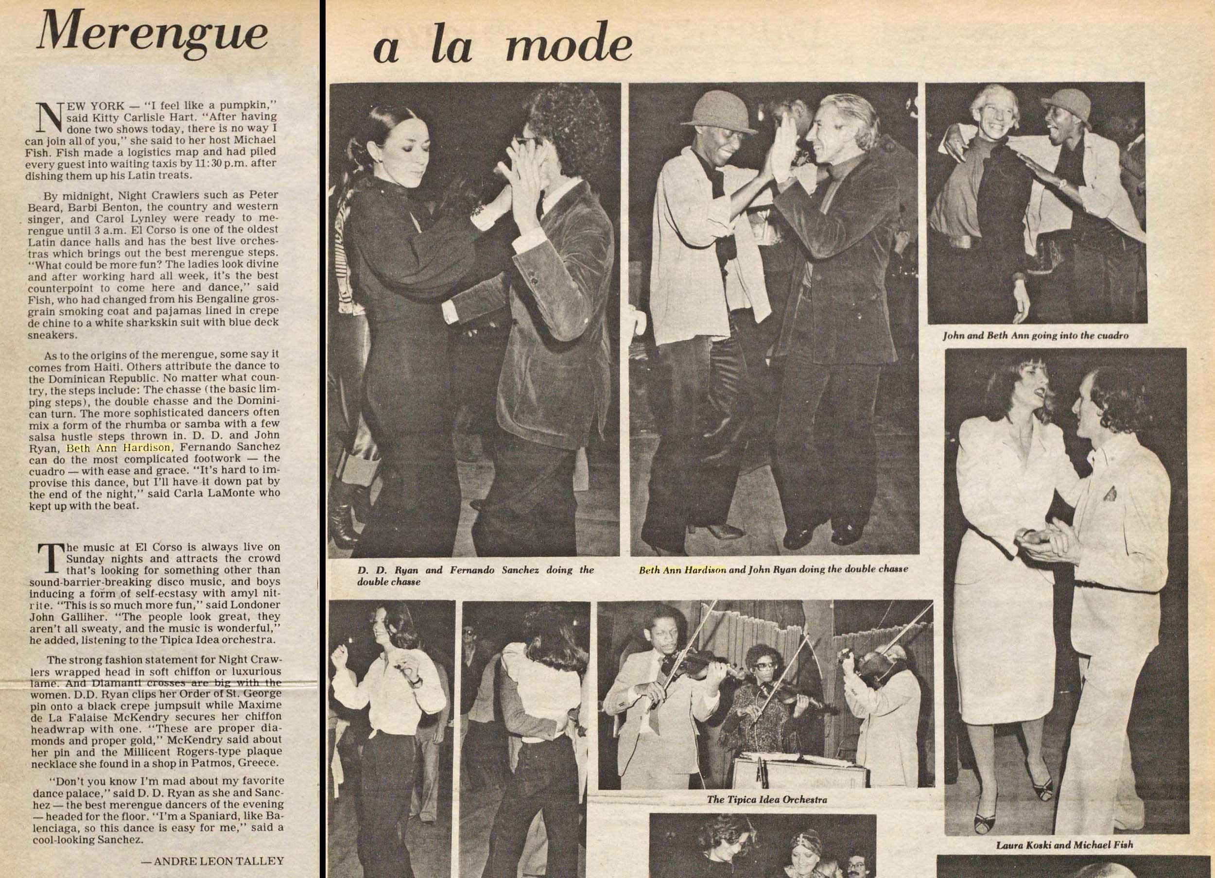 Dancy Party @ El Corso, WWD Feb. 1976