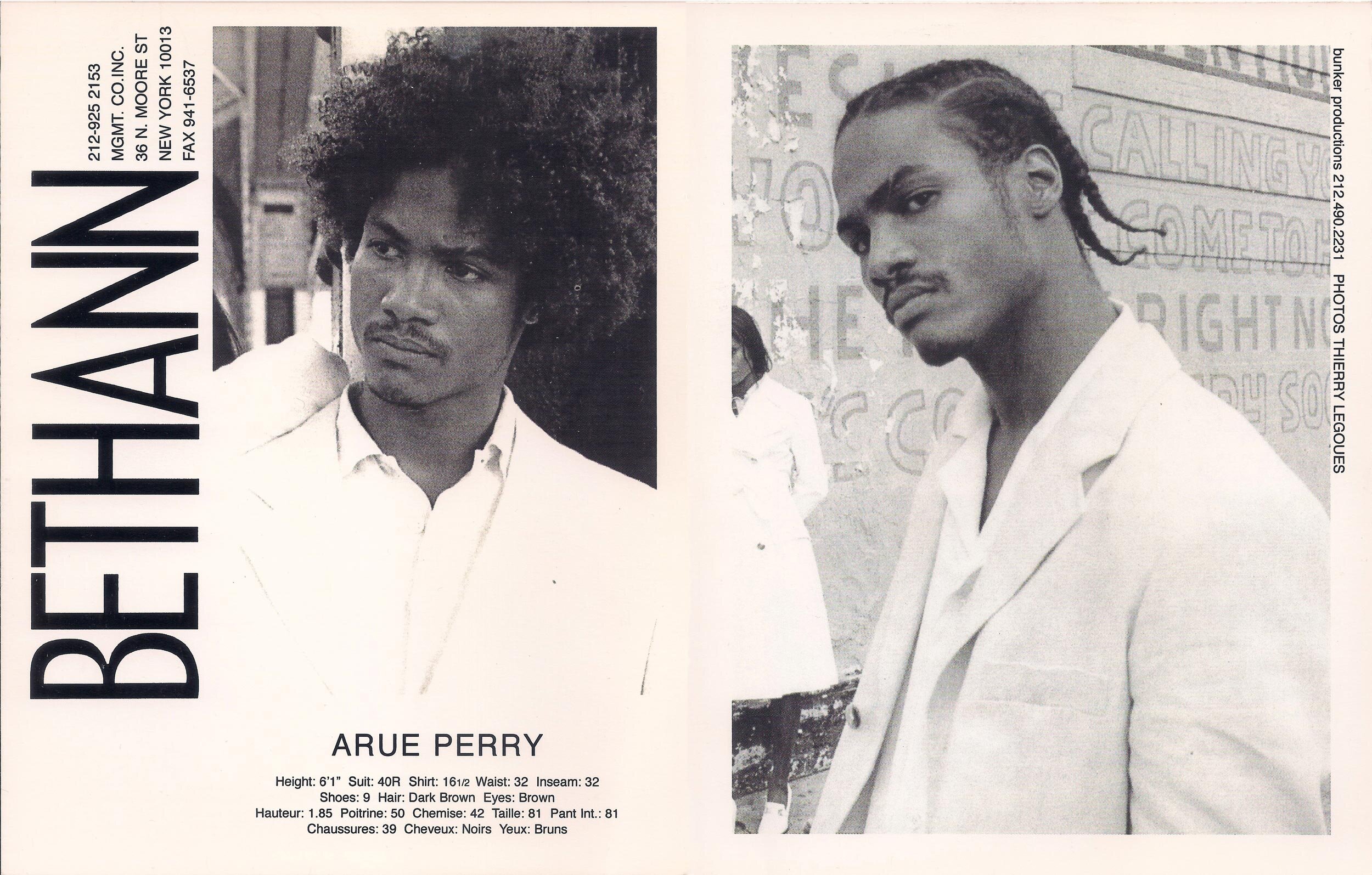 Arue Perry, Bethann Mgmt. Comp Card