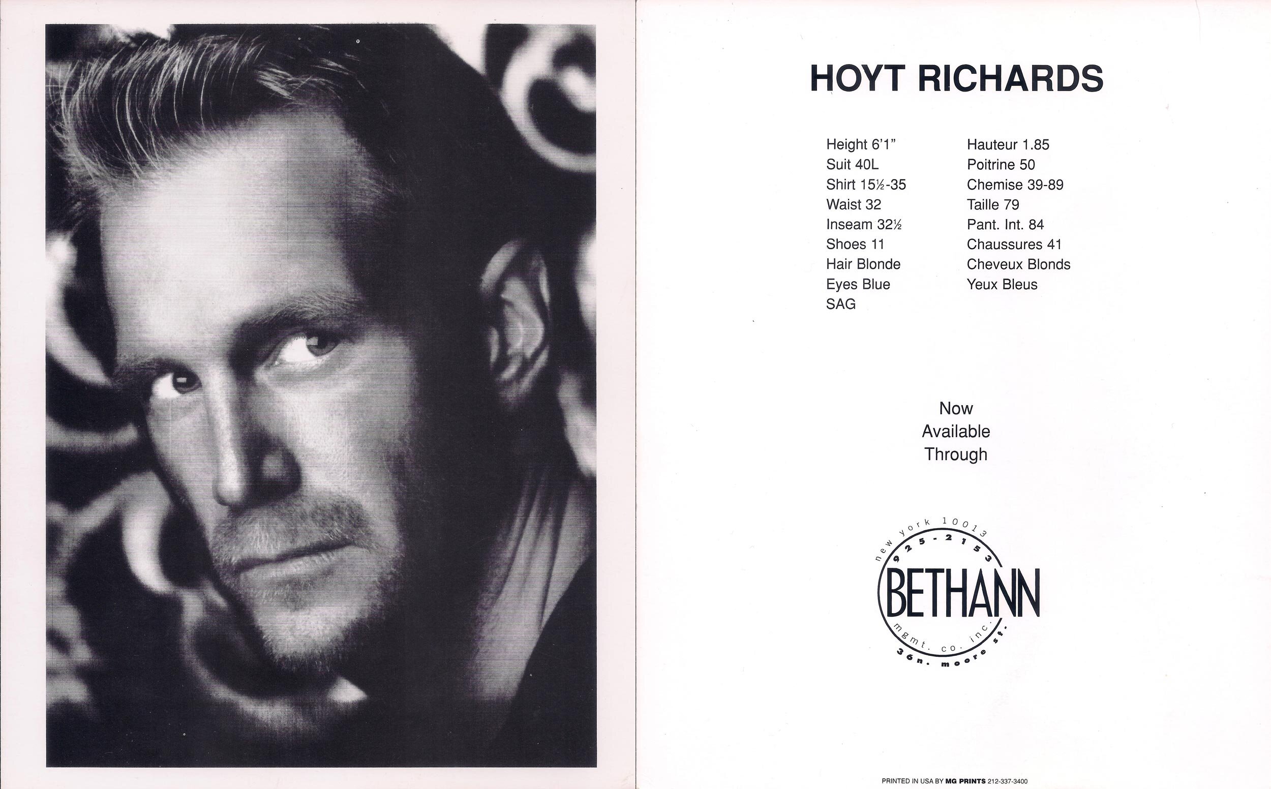 Hoyt Richards, Bethann Mgmt. Comp Card