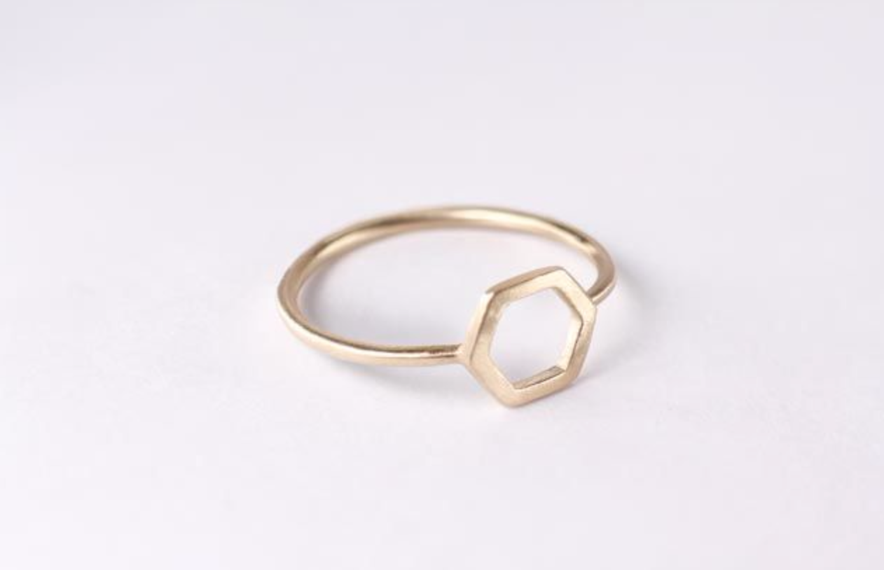 Gold Hexagon Ring