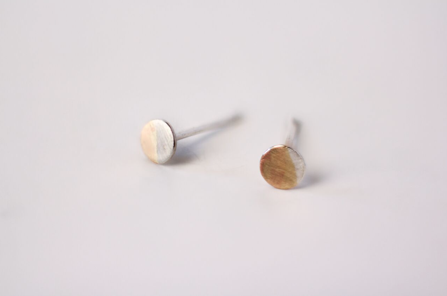 Tri-Metal Circle Gold Earrings
