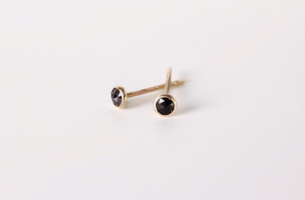 Black Diamond Gold Earrings