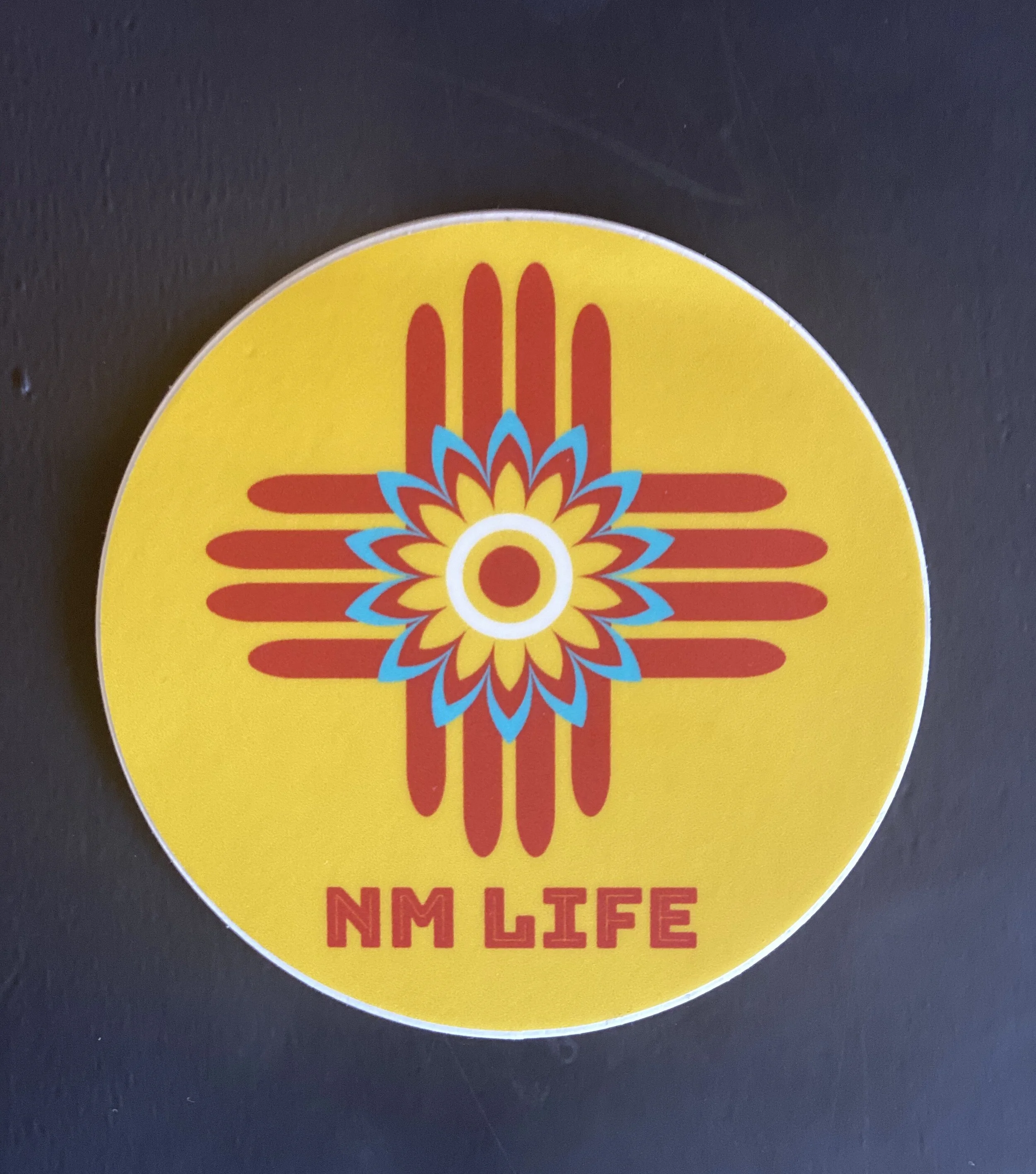 NM Life Yellow 3x3 Round Sticker