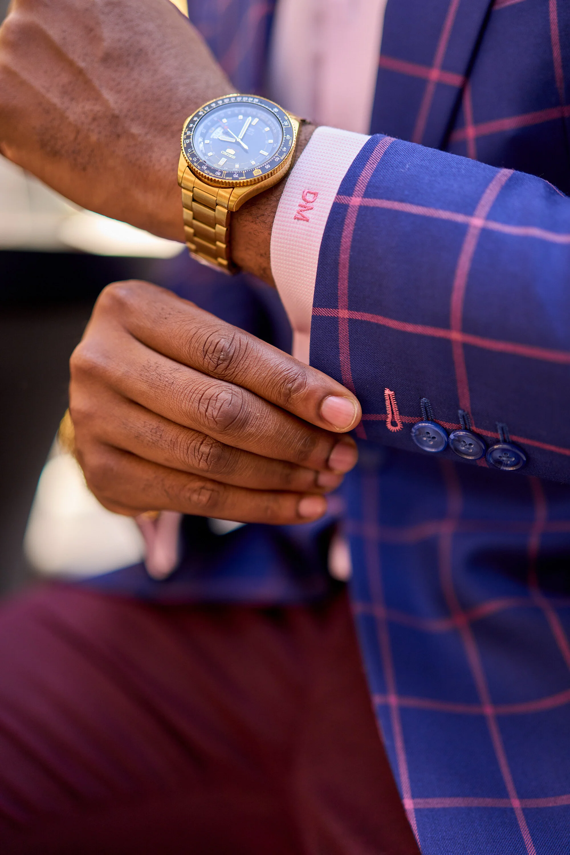 Blue & Red Windowpane Premium Blazer