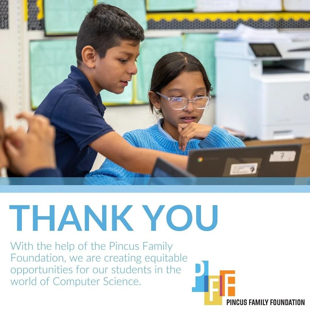 We have good news! 📣

The Pincus Family Foundation NextGen Committee has generously awarded 9 Dots a two-year grant to support Get Coding in Title-I elementary schools across Los Angeles. 

Thanks to the support of our friends at @pincusfamilyfounda