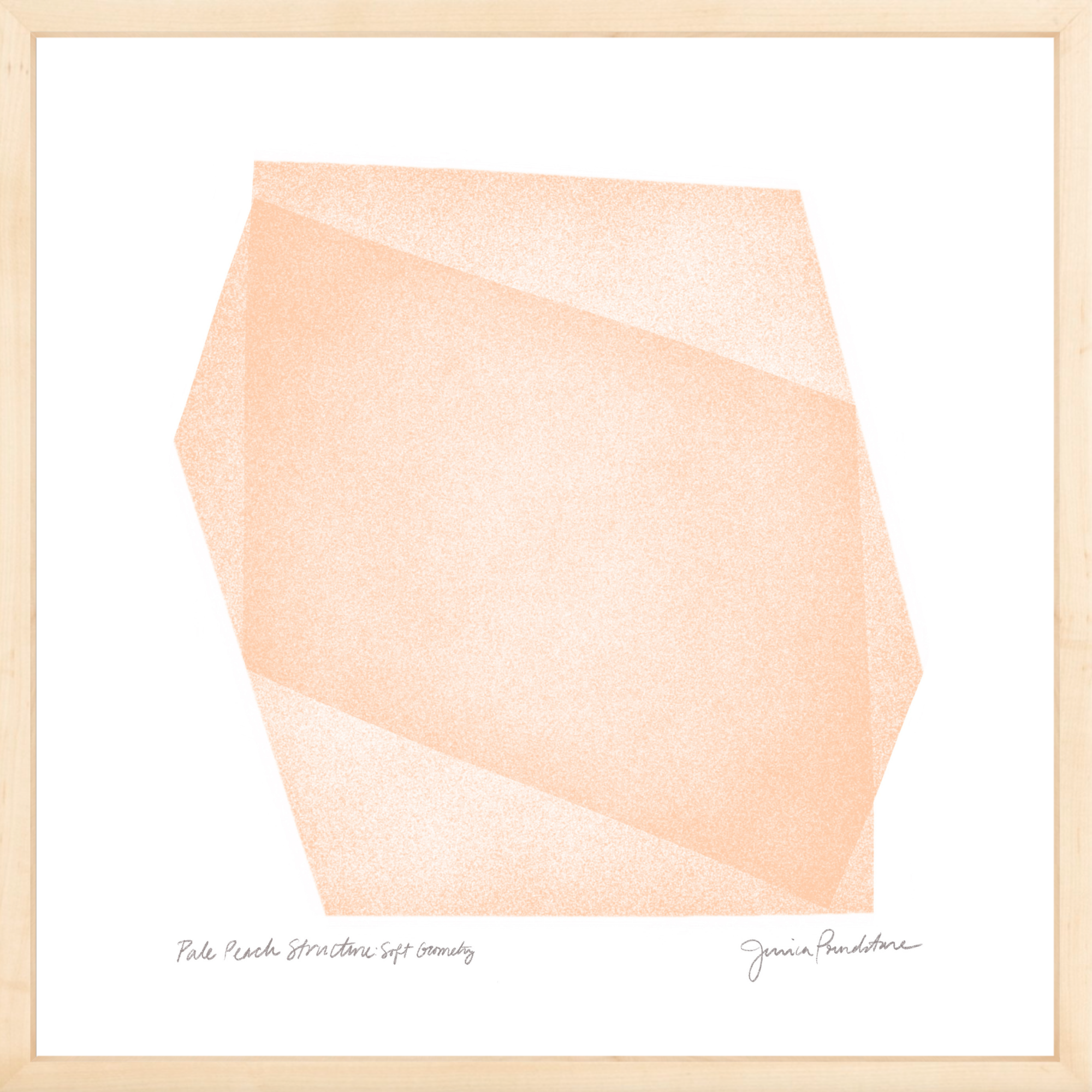 Pale Peach - Soft Geometry - Natural Wood Frame - Jessica Poundstone.png
