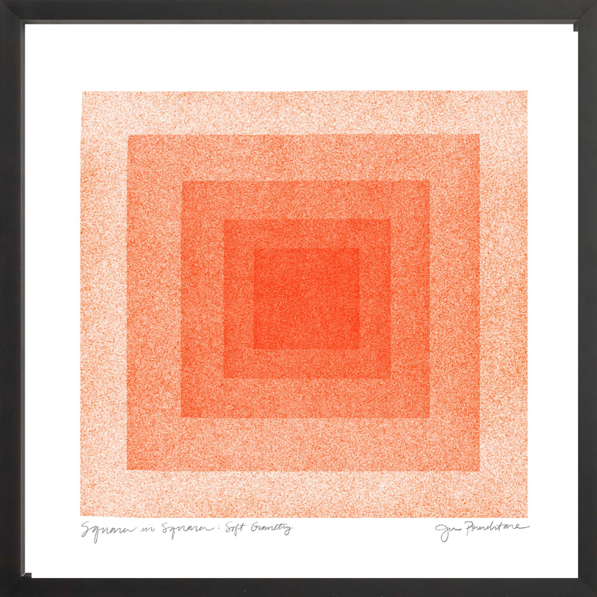 Squares in Squares Red - Soft Geometry - Black Gallery Frame - Jessica Poundstone.png