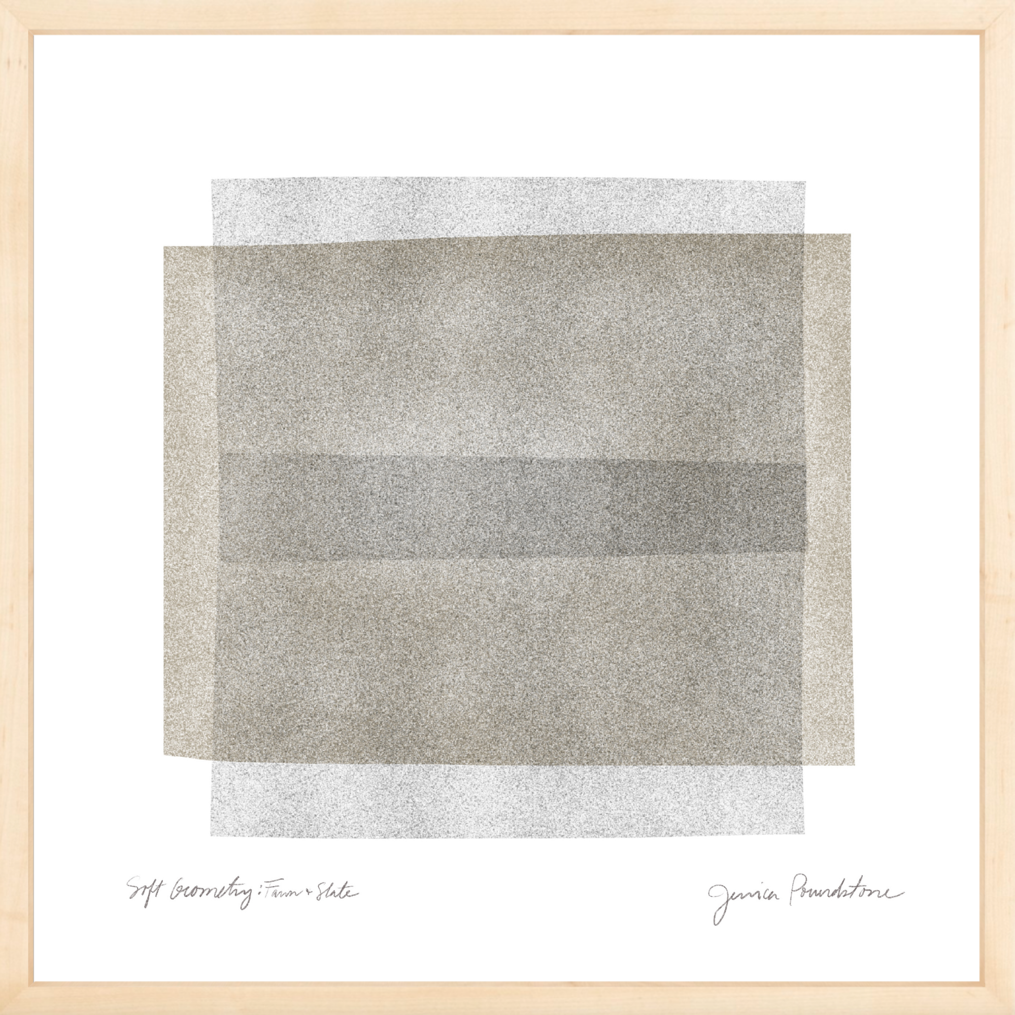 Fawn and Slate Gray - Soft Geometry - Natural Wood Frame - Jessica Poundstone.png
