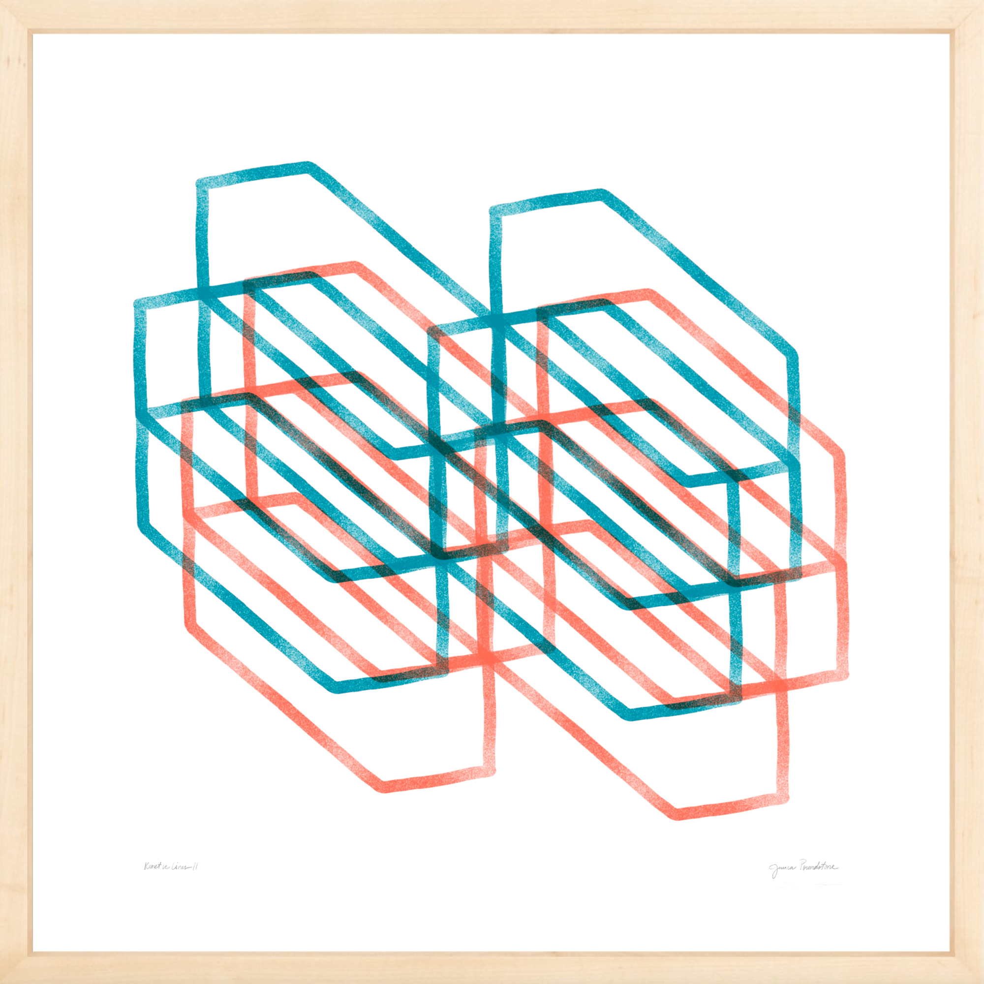 Kinetic Lines 11 - Natural Wood Frame - Jessica Poundstone.png