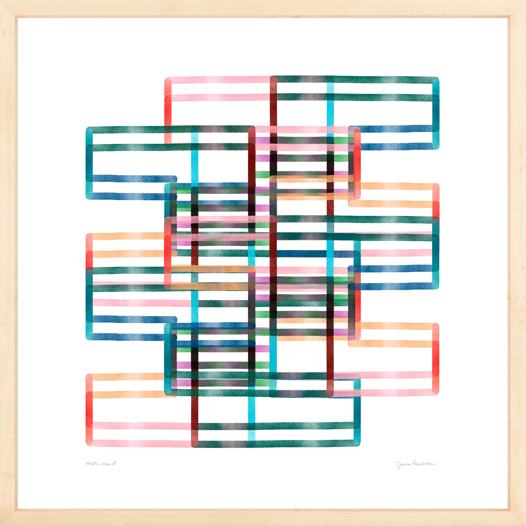 Kinetic Lines 18 - Natural Wood Frame - Jessica Poundstone.png
