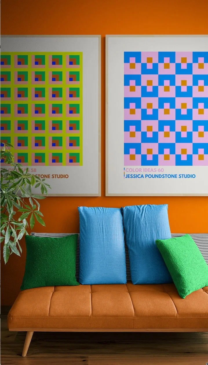 Jessica Poundstone Studio Posters_With_Orange_Wall___Couch.jpg