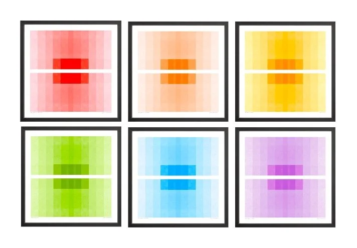 Pastel Rainbow Set Of 6 With Black Frames.jpg