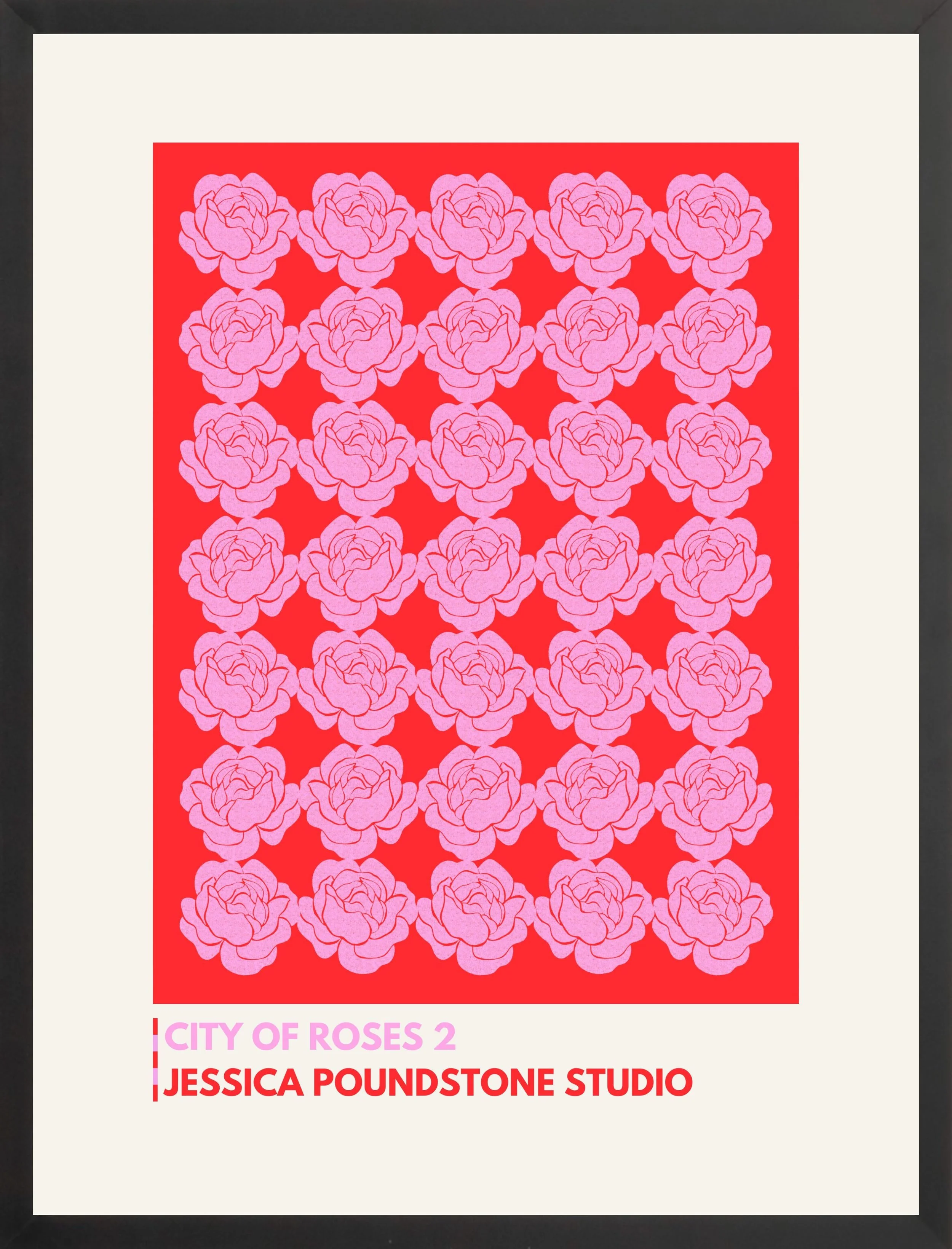 City Of Roses 2 - Poster - Black Frame - Jessica Poundstone Studio.jpg