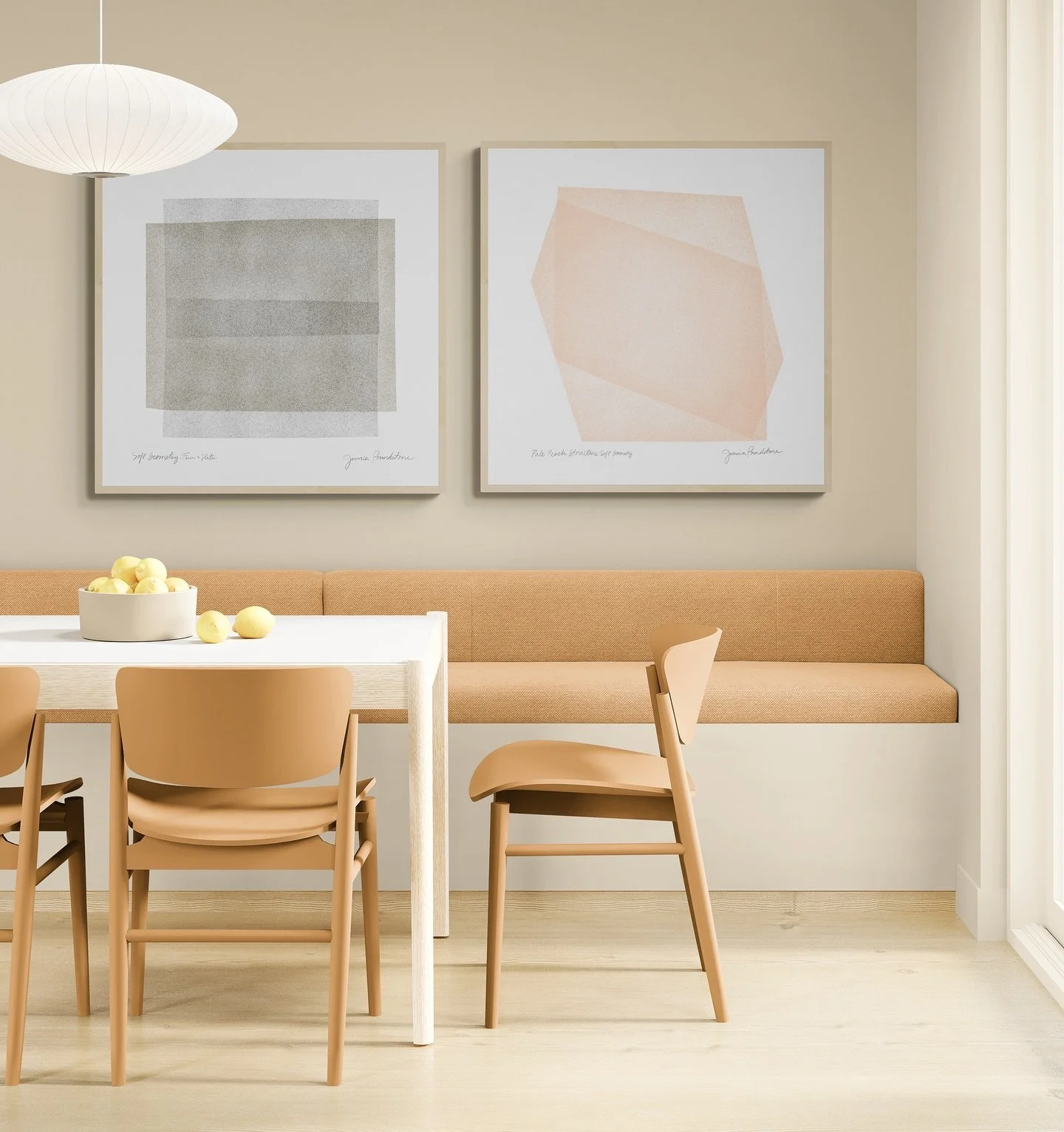 These two pieces from my Soft Geometry collection will be headed to a collector in LA very soon!✌️☀️💛 In the Soft Geometry series, I&rsquo;m exploring color, texture and elemental/archetypal geometric forms - and what it means to make something that