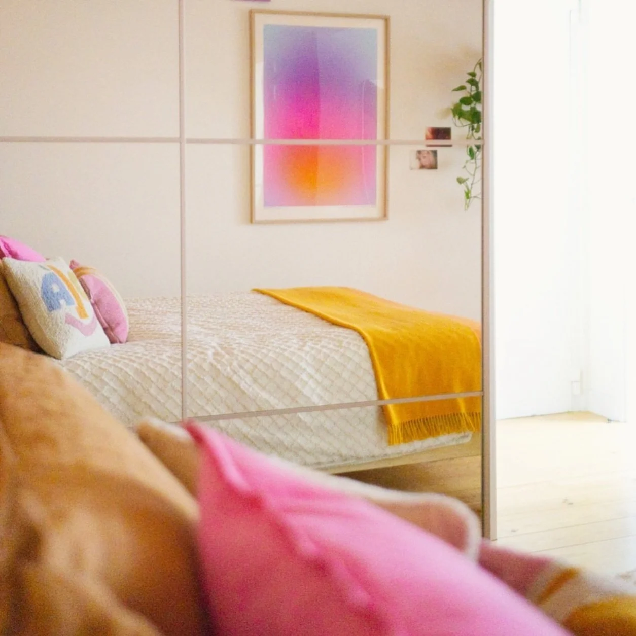 My work &ldquo;Color Cloud: A New Thing is On the Way&rdquo; in my friend @elizabetholwen&rsquo;s gorgeous Lisbon apartment - I&rsquo;ve been meaning to share this for so long! It&rsquo;s a good day to celebrate: Elizabeth&rsquo;s got a new collabora