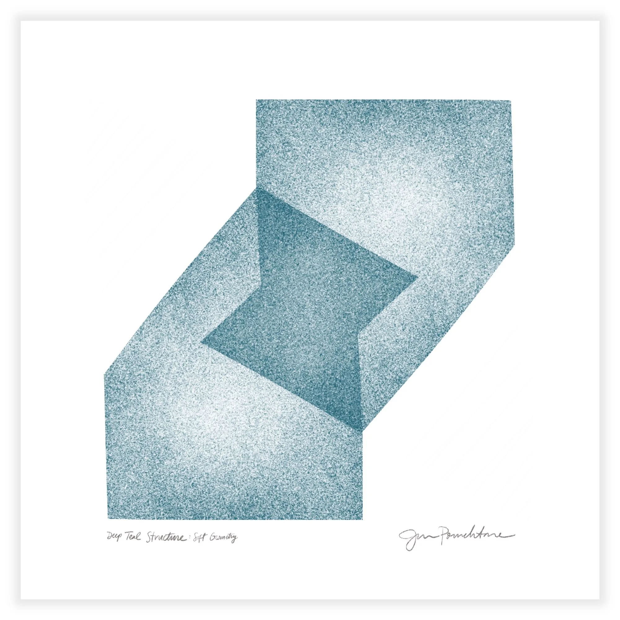Soft Geometry - Deep Teal Structure - On Paper.jpg