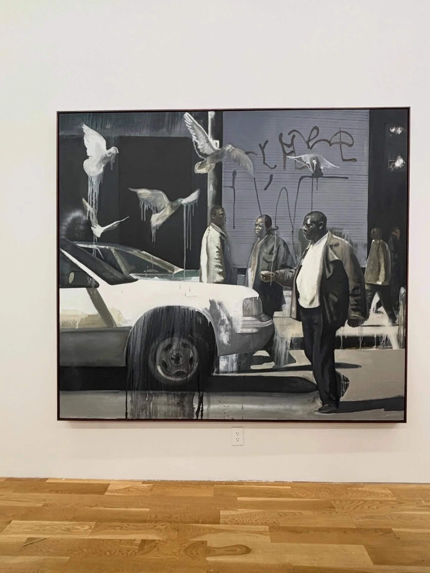 Have you ever tried to remember something important and realized you can only see parts of it?
That&rsquo;s what this show feels like.
The paintings aren&rsquo;t clear or fully defined. You see figures, but they blur, overlap, and almost disappear. N