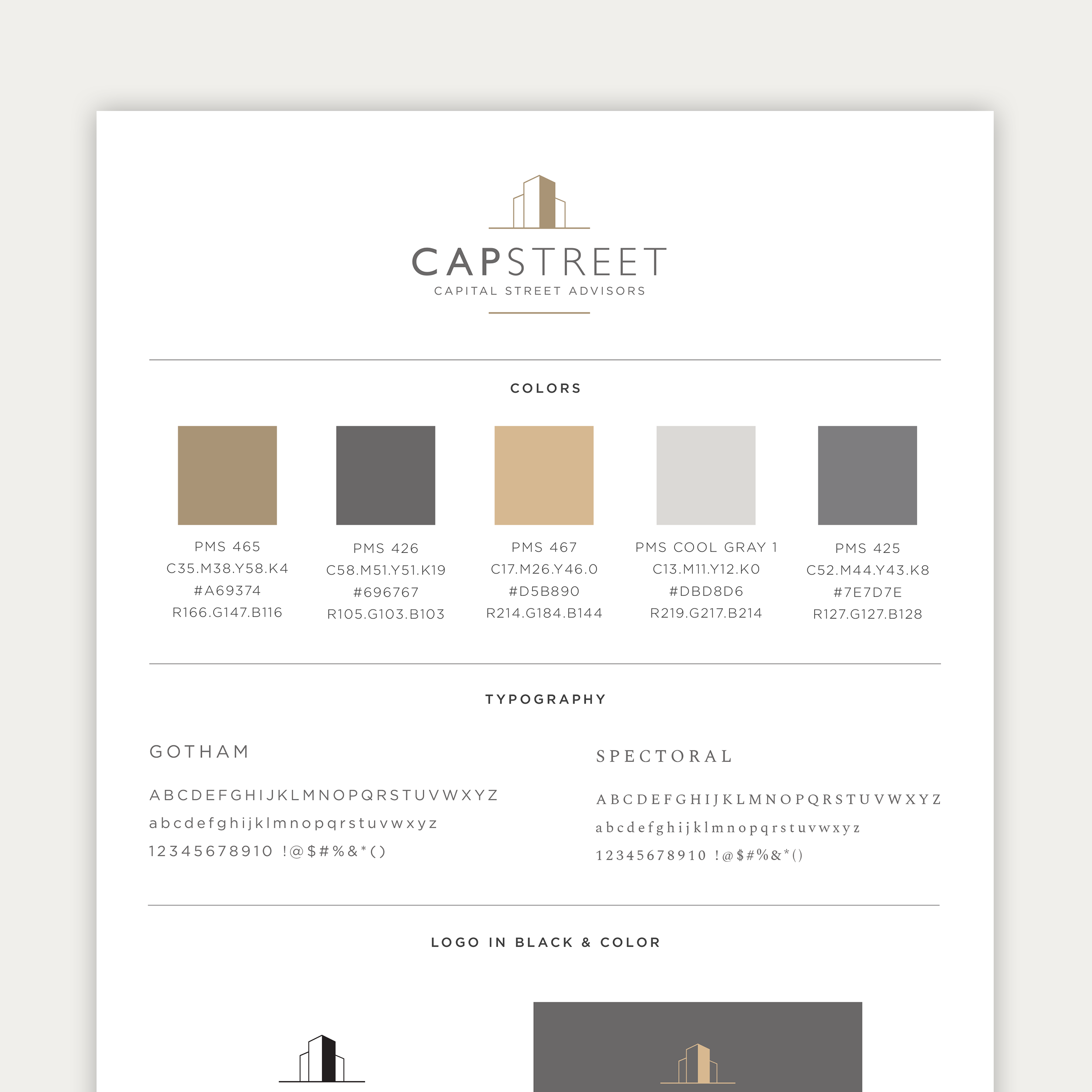 A style guide for Capital Street Advisors