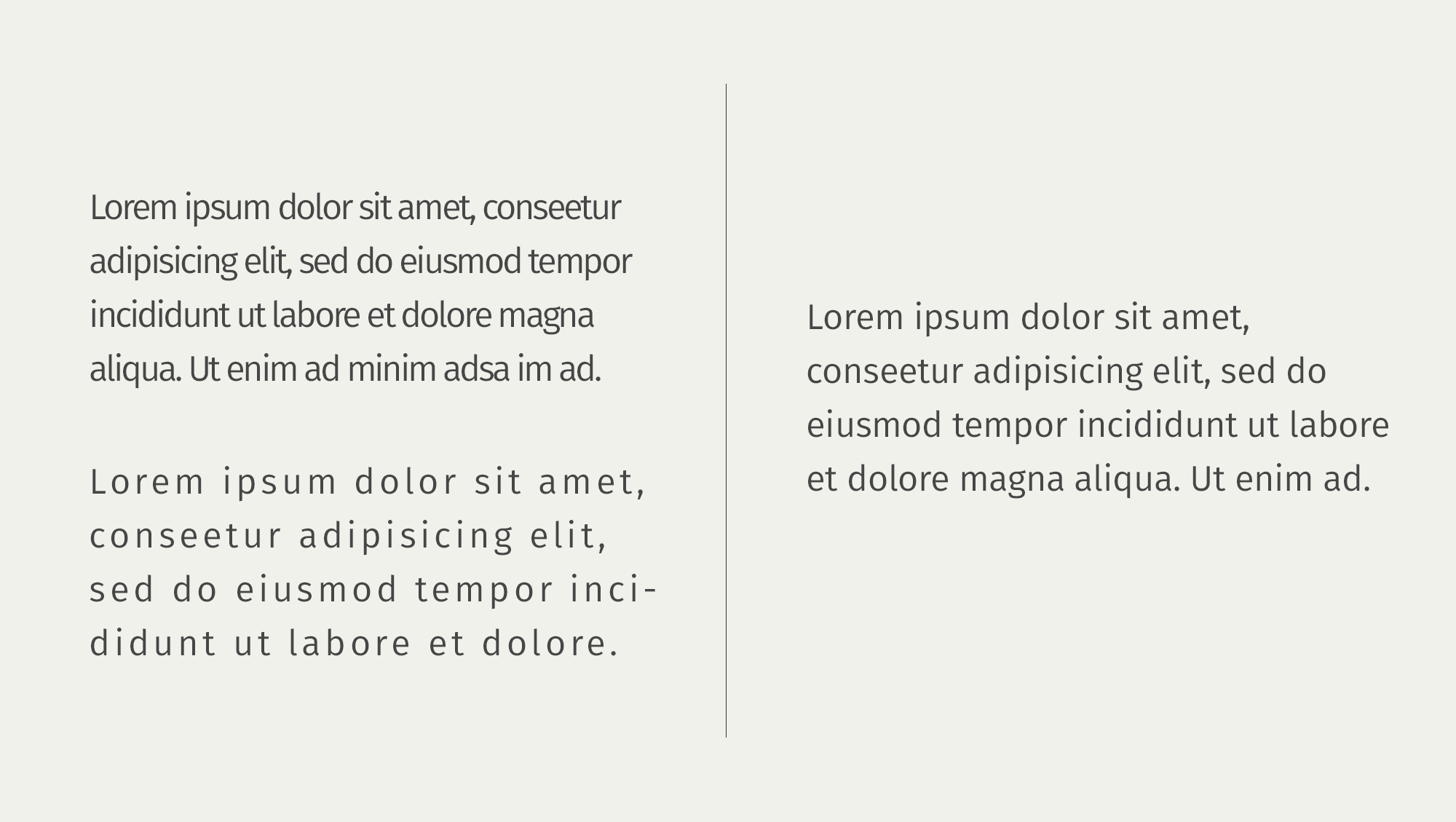 Word space example by White Box Design Studio